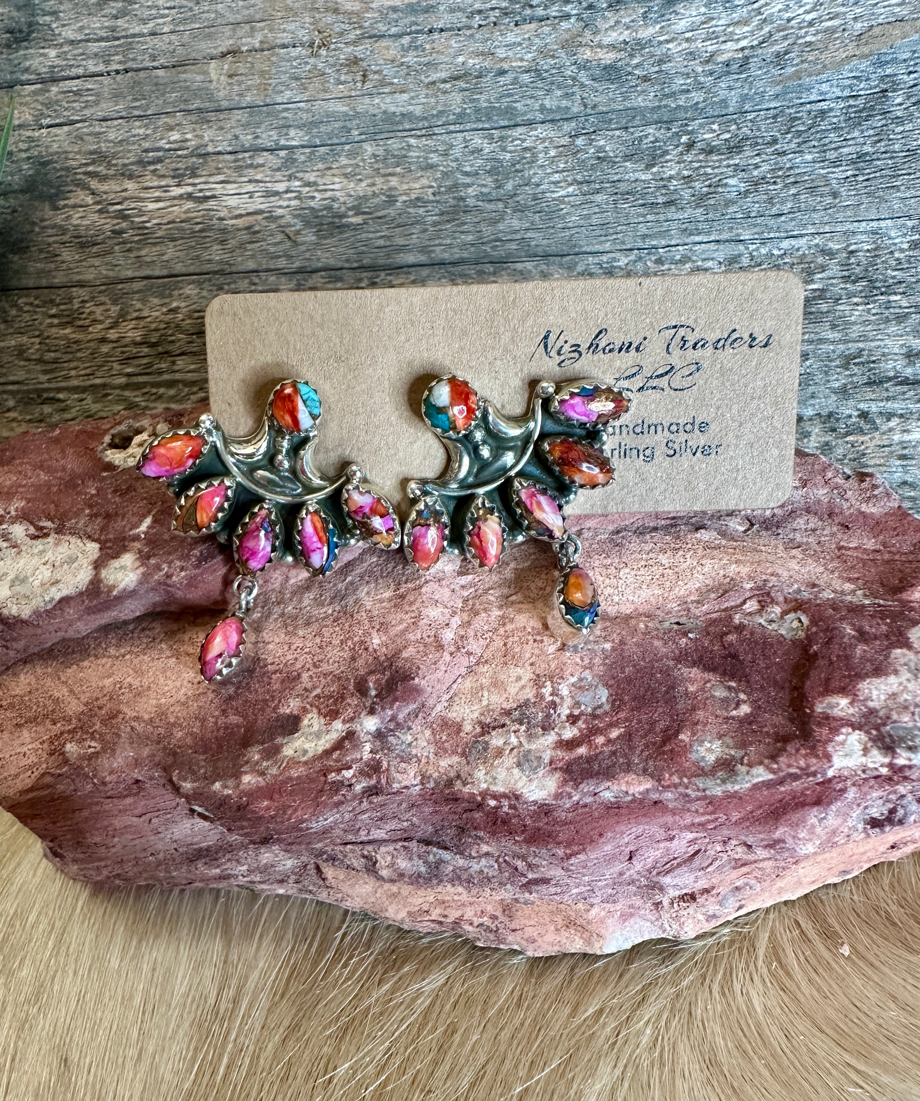 **Handmade Pink Dream Sterling Silver Dangle Earrings