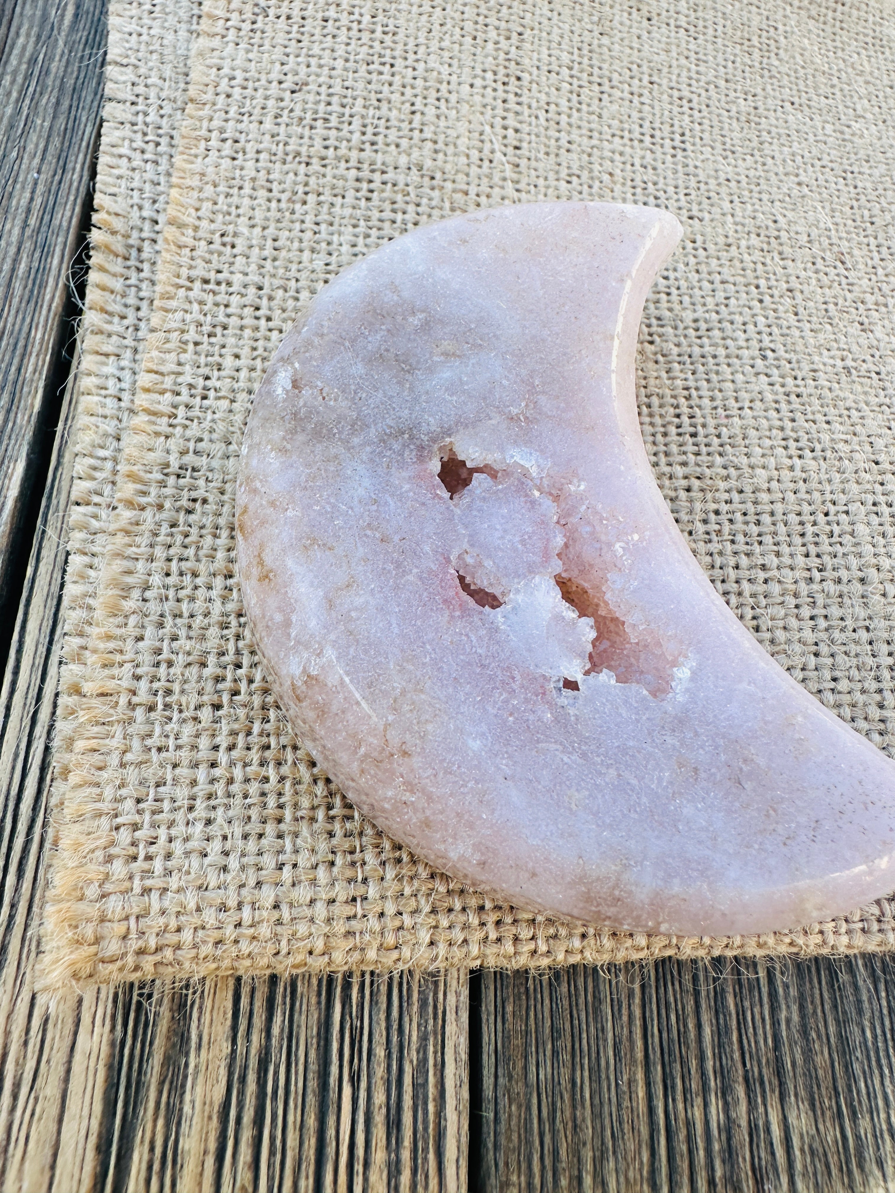 ✨ Nizhoni Crystals ✨ Pink Amethyst Crescent Moon