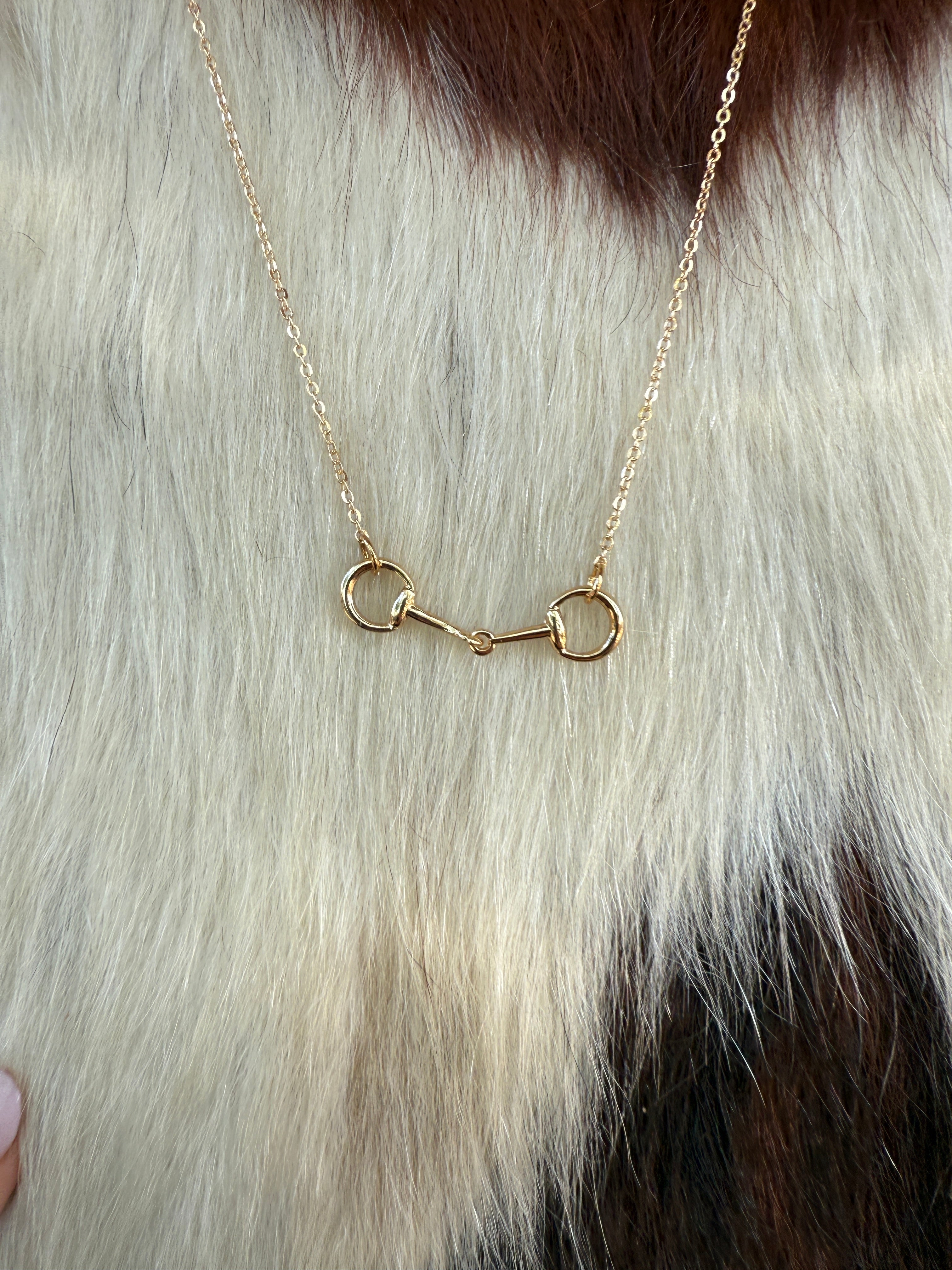 “The Golden Collection” Handmade Gold Plated Double Link Chain HORSE BIT Necklace