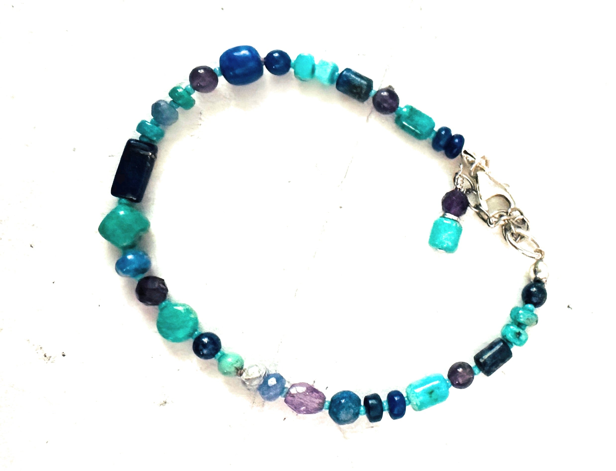 Handcrafted Multi Stone & Sterling Silver Beaded Bracelet