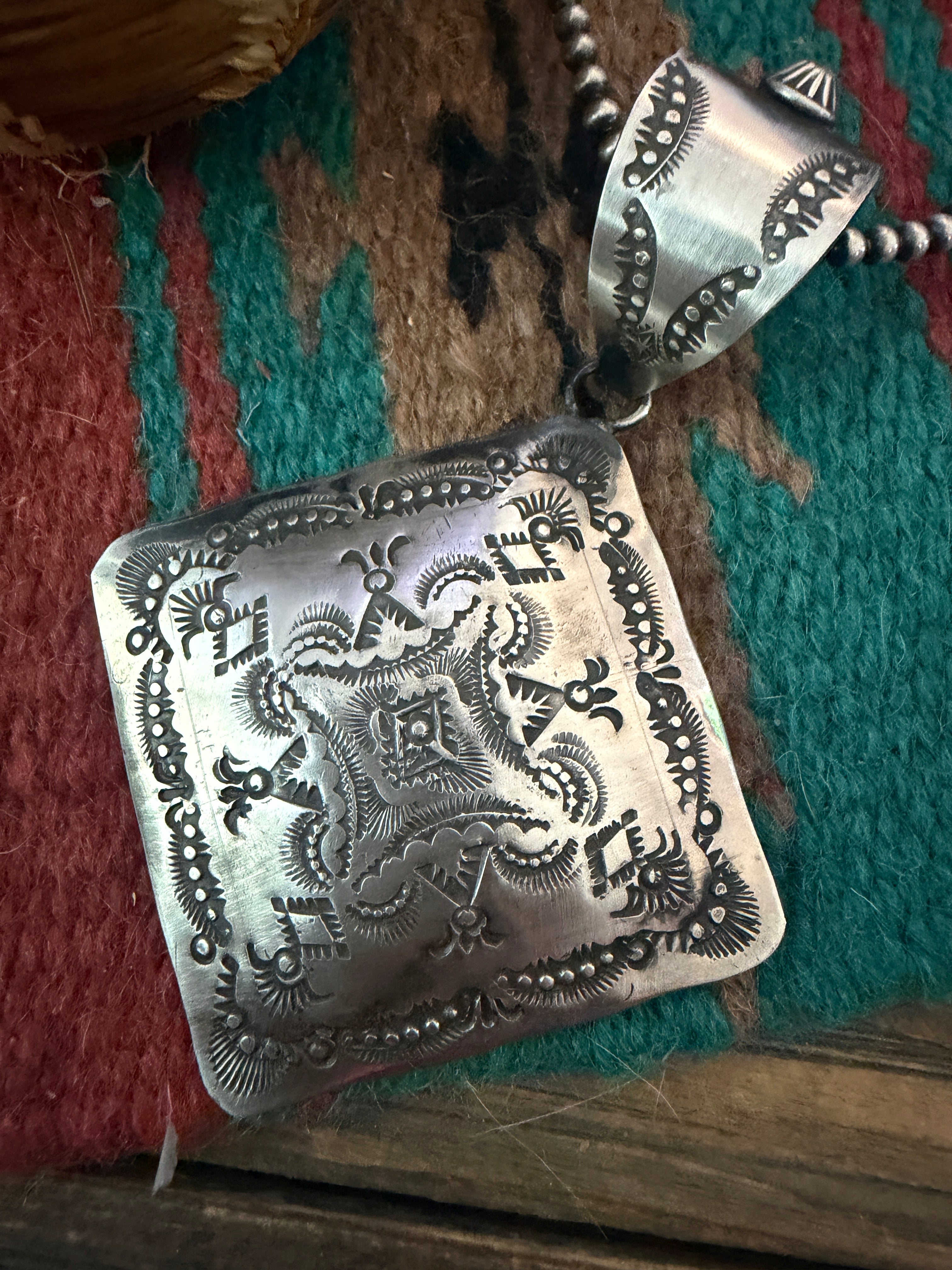 Handcrafted Sterling Silver Concho Pendant by Vincent Platero