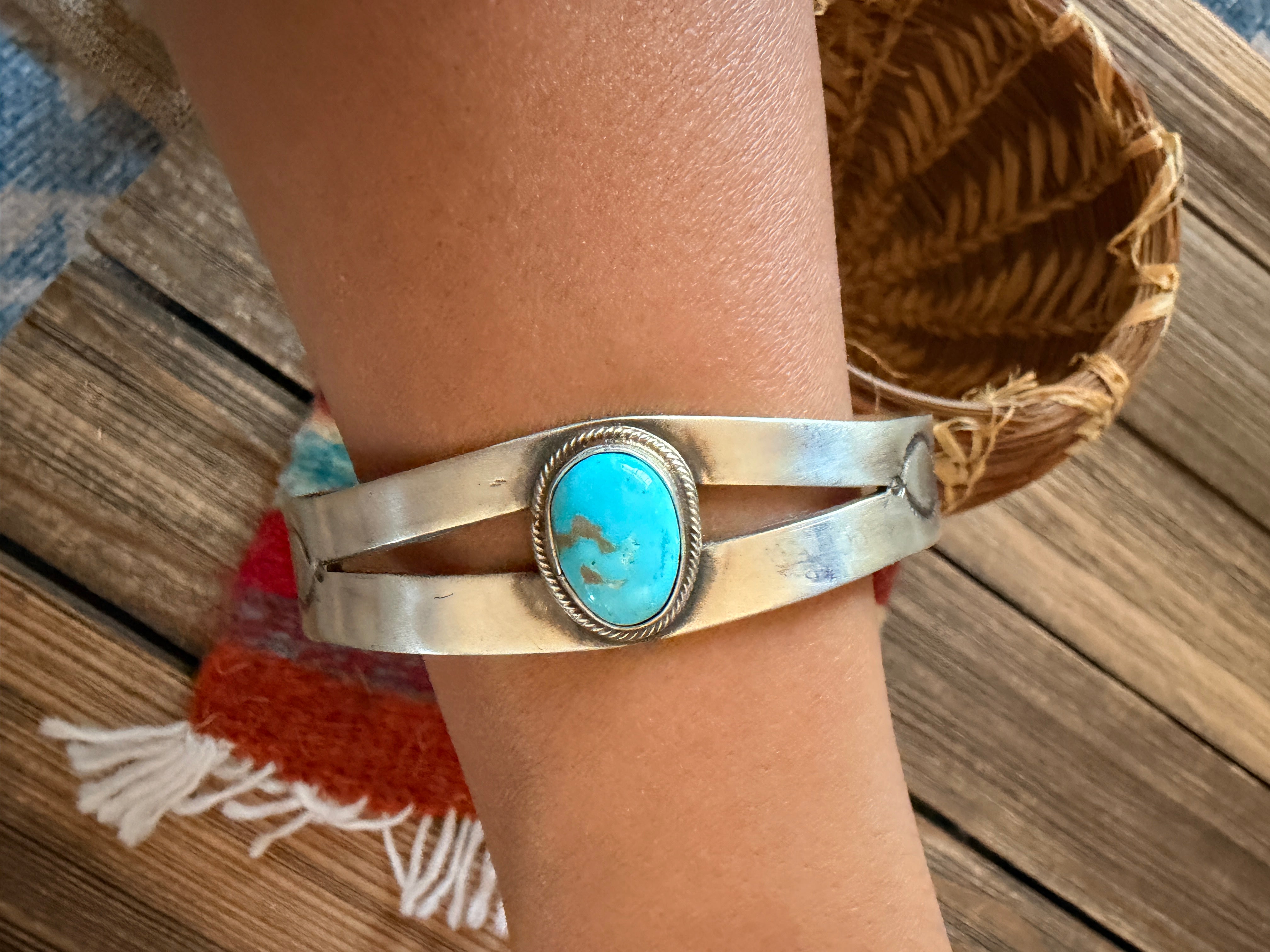 Handcrafted Sterling Silver & Turquoise Cuff Bracelet