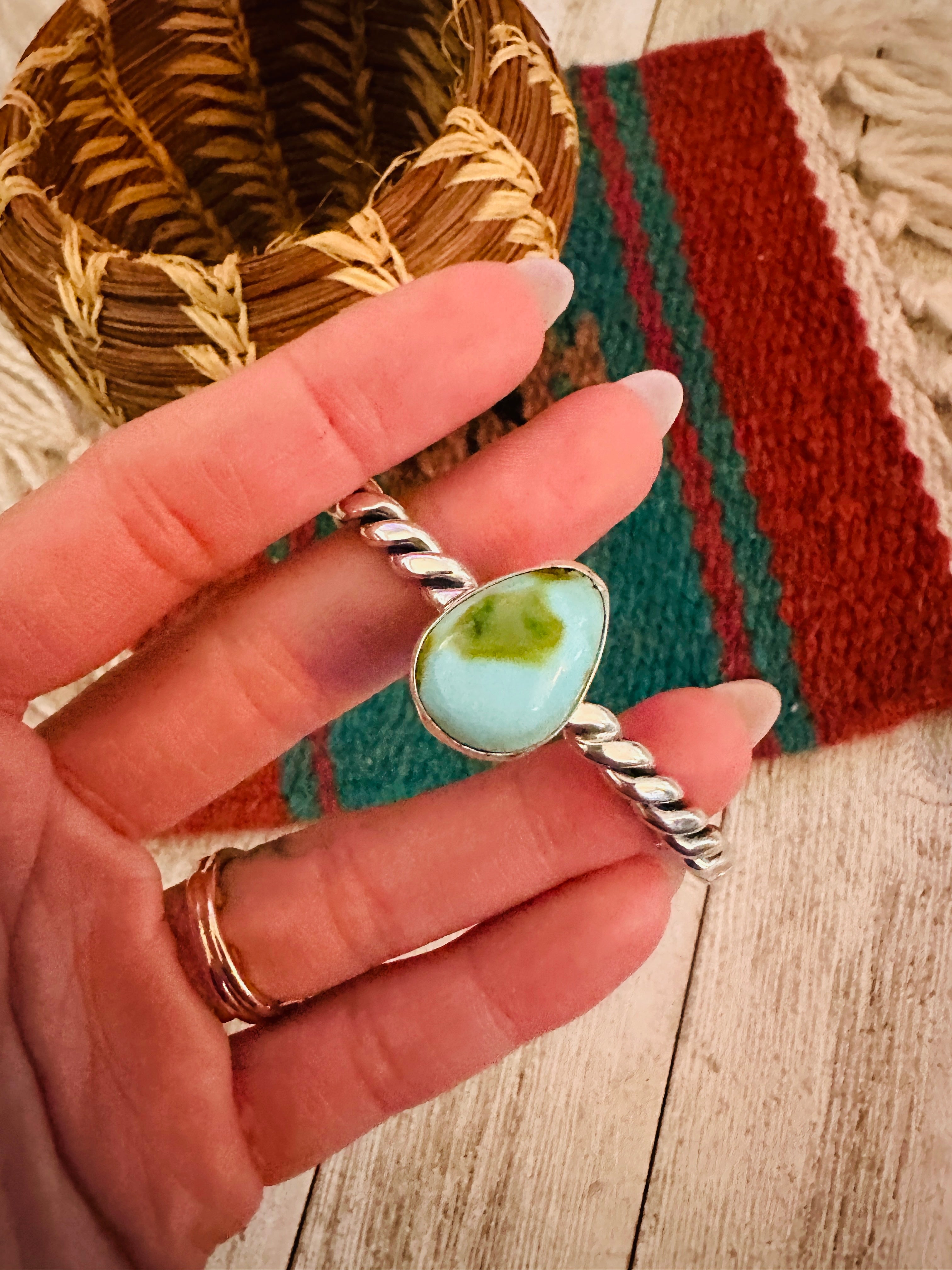 Handcrafted Sterling Silver & Sonoran Gold Turquoise Cuff Bracelet