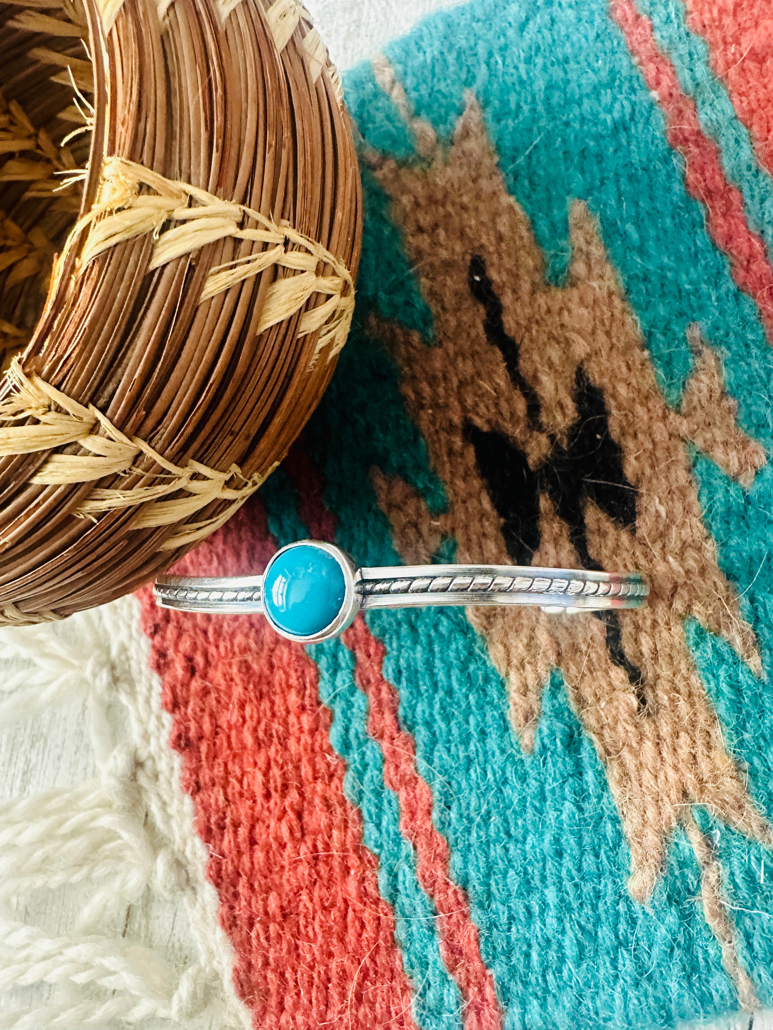 Handcrafted Sterling Silver & Turquoise Cuff Bracelet