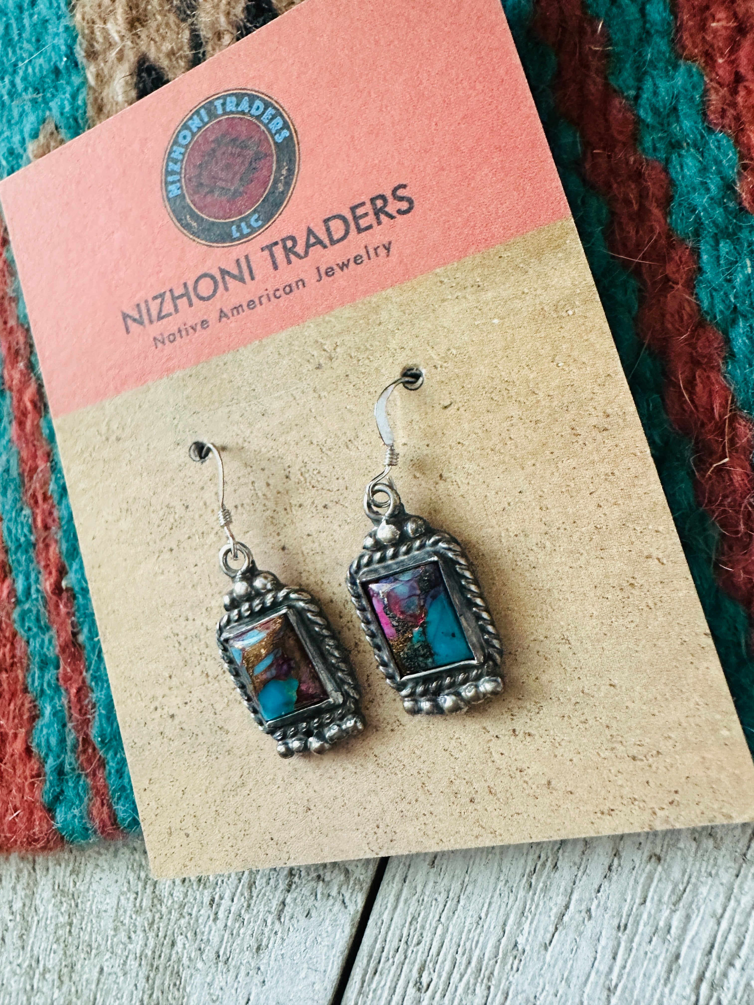 Handcrafted Sterling Silver & Pink Dream Mojave Dangle Earrings