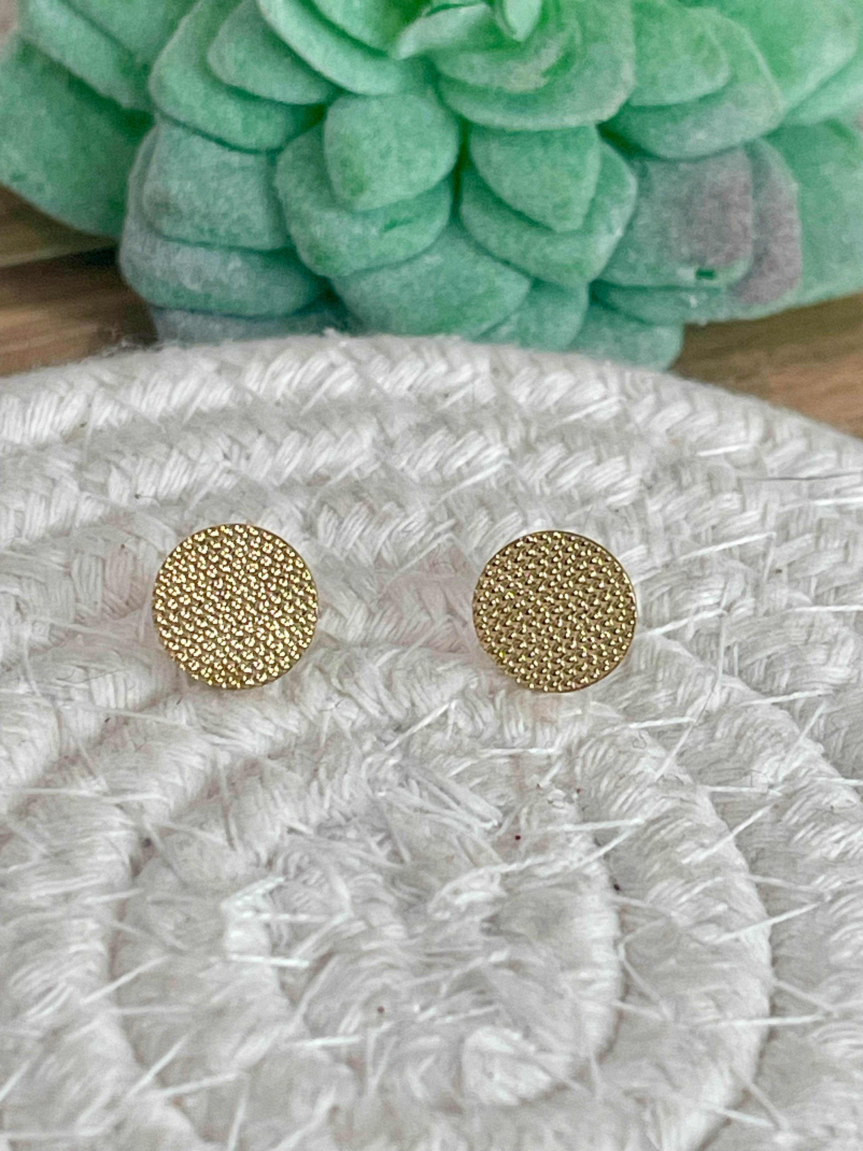 Vintage Gold Plated Stud Circle Earrings