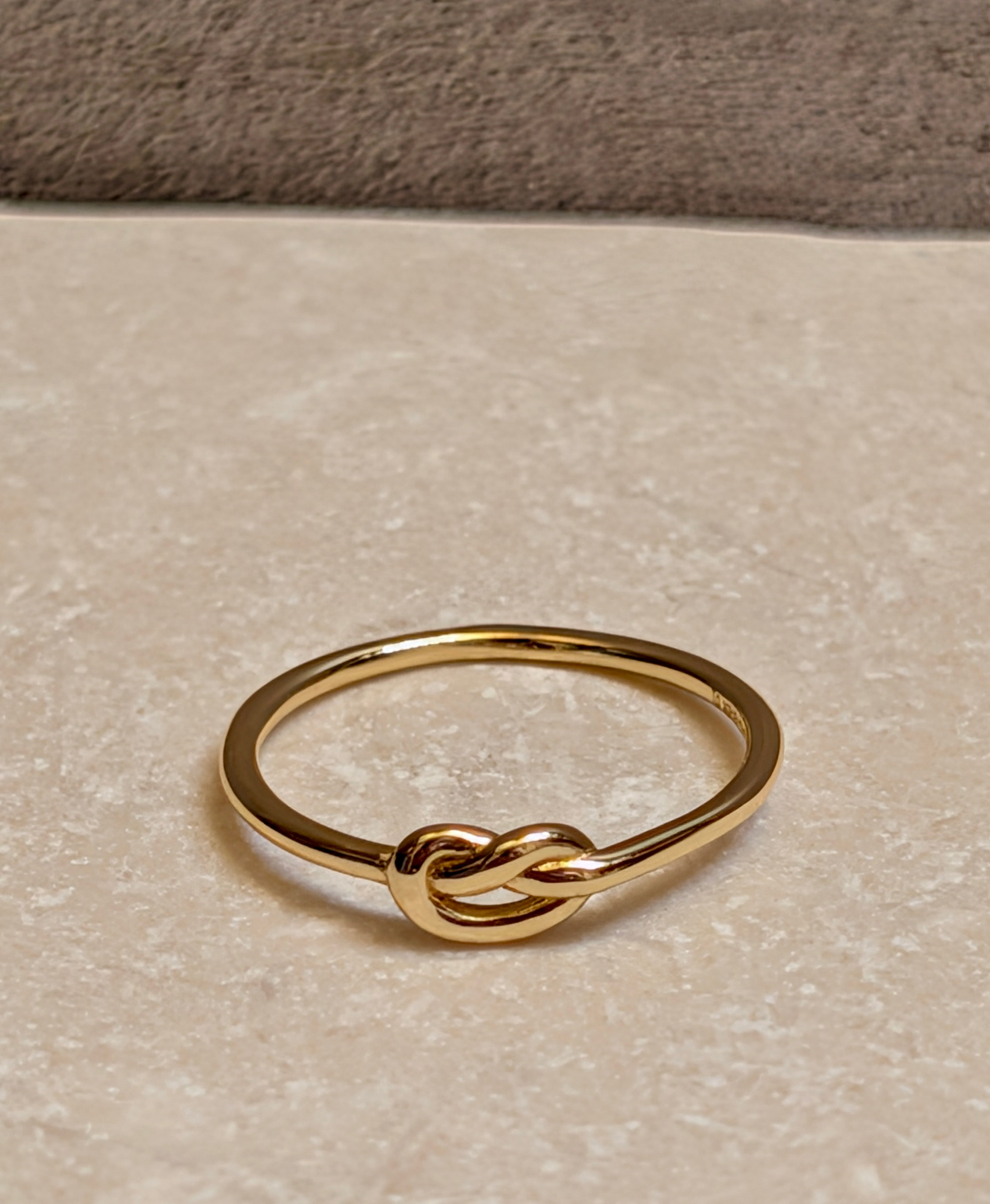 Gold Plated Sterling Silver Love Knot Ring