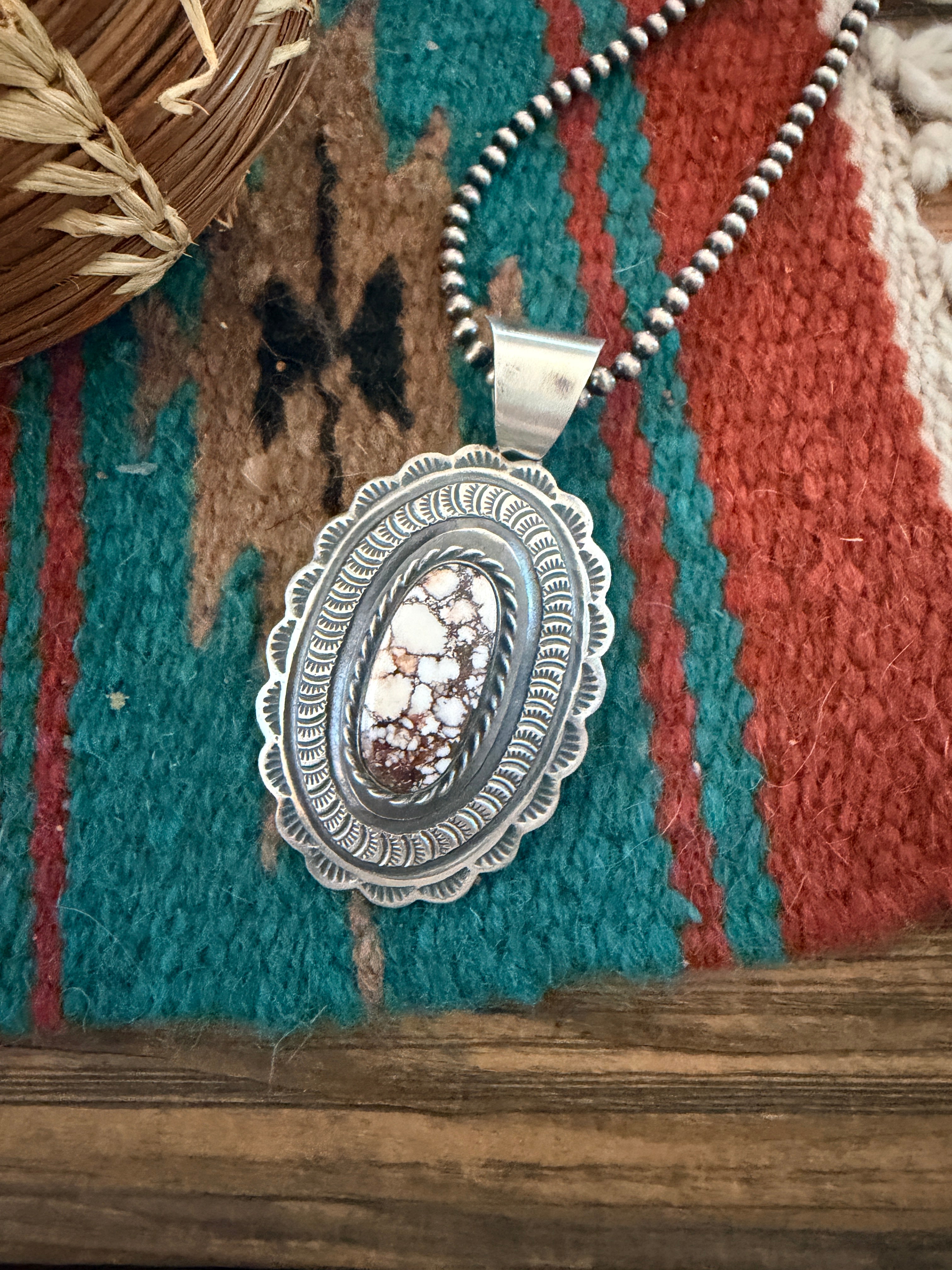 Handcrafted Sterling Silver & Wild Horse Concho Pendant by Chimney Butte