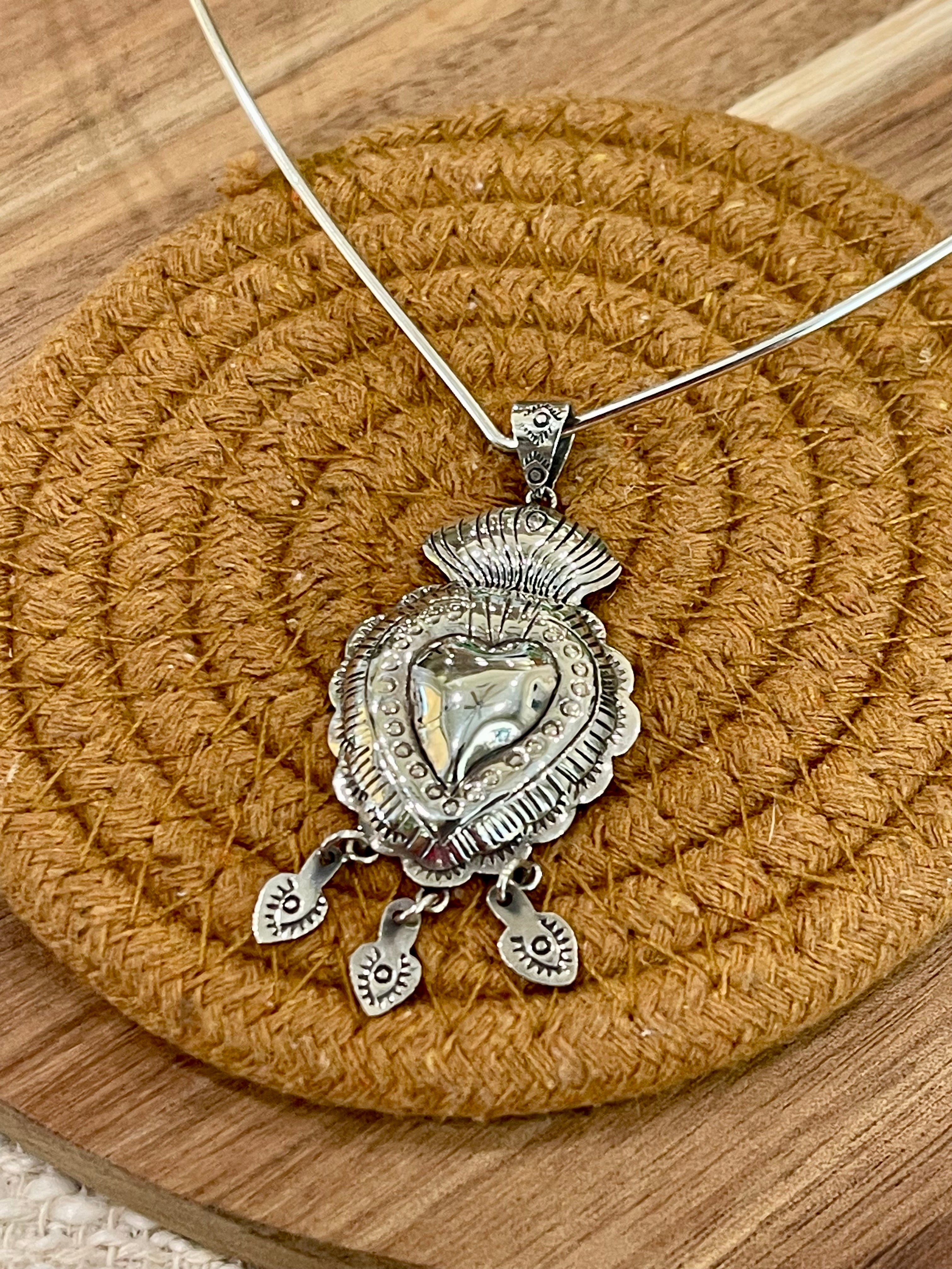 Handmade In Mexico Sterling Silver Wire Adjustable Necklace