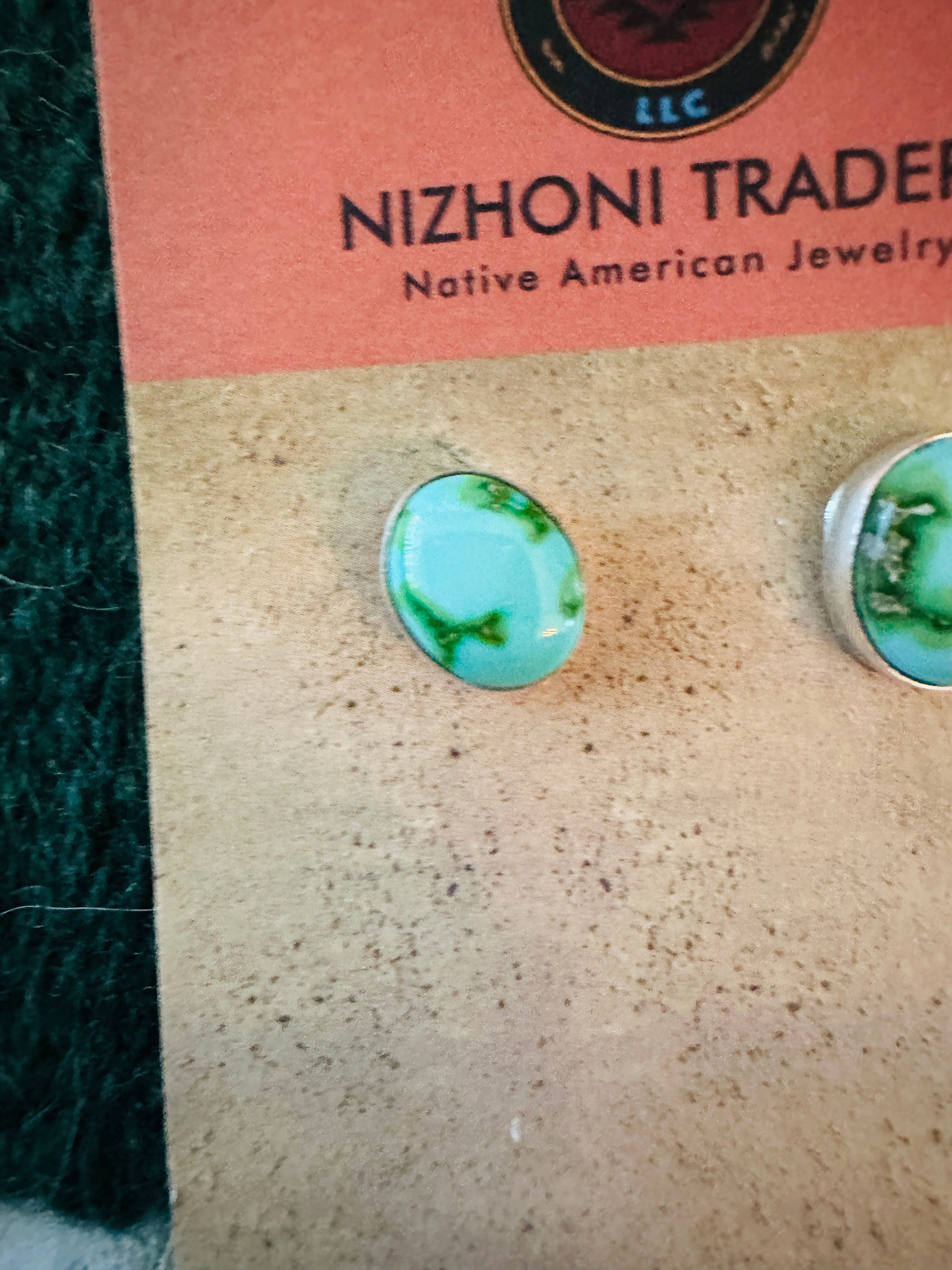 Handcrafted Sonoran Mountain Turquoise & Sterling Silver Stud Earrings