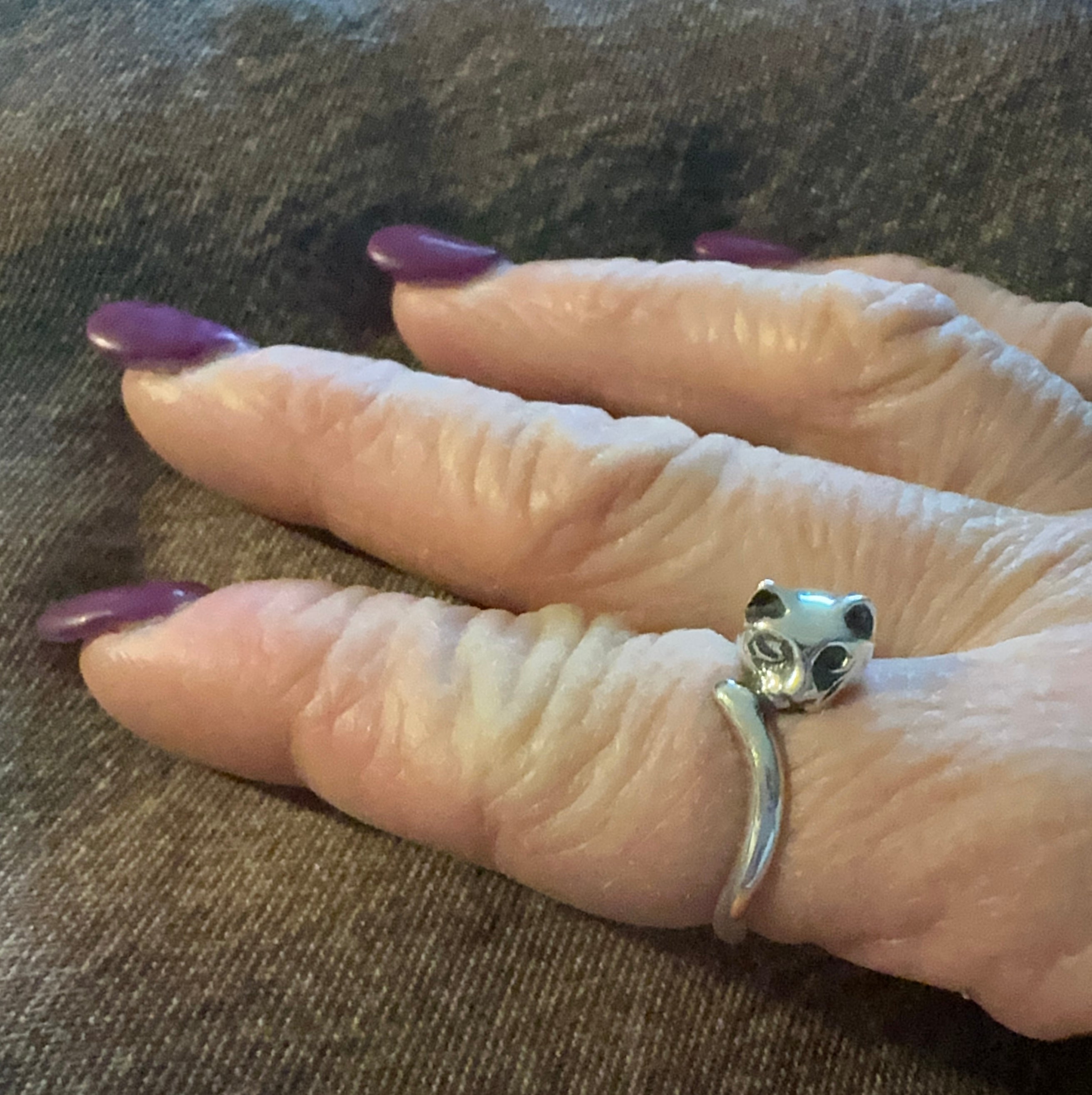 Sterling Silver Intricate Cat Ring