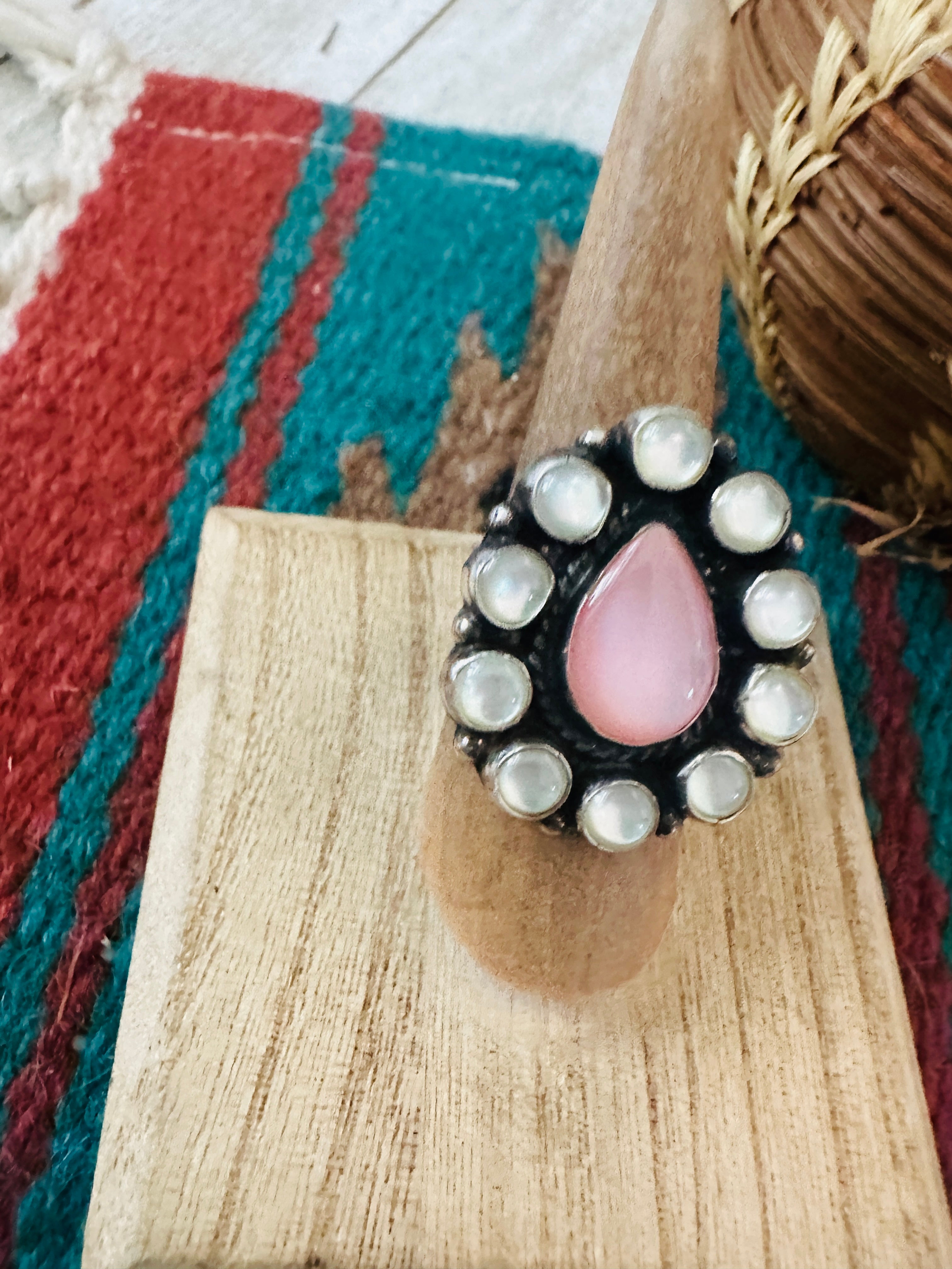 Handcrafted Sterling Silver & Mother of Pearl Ring