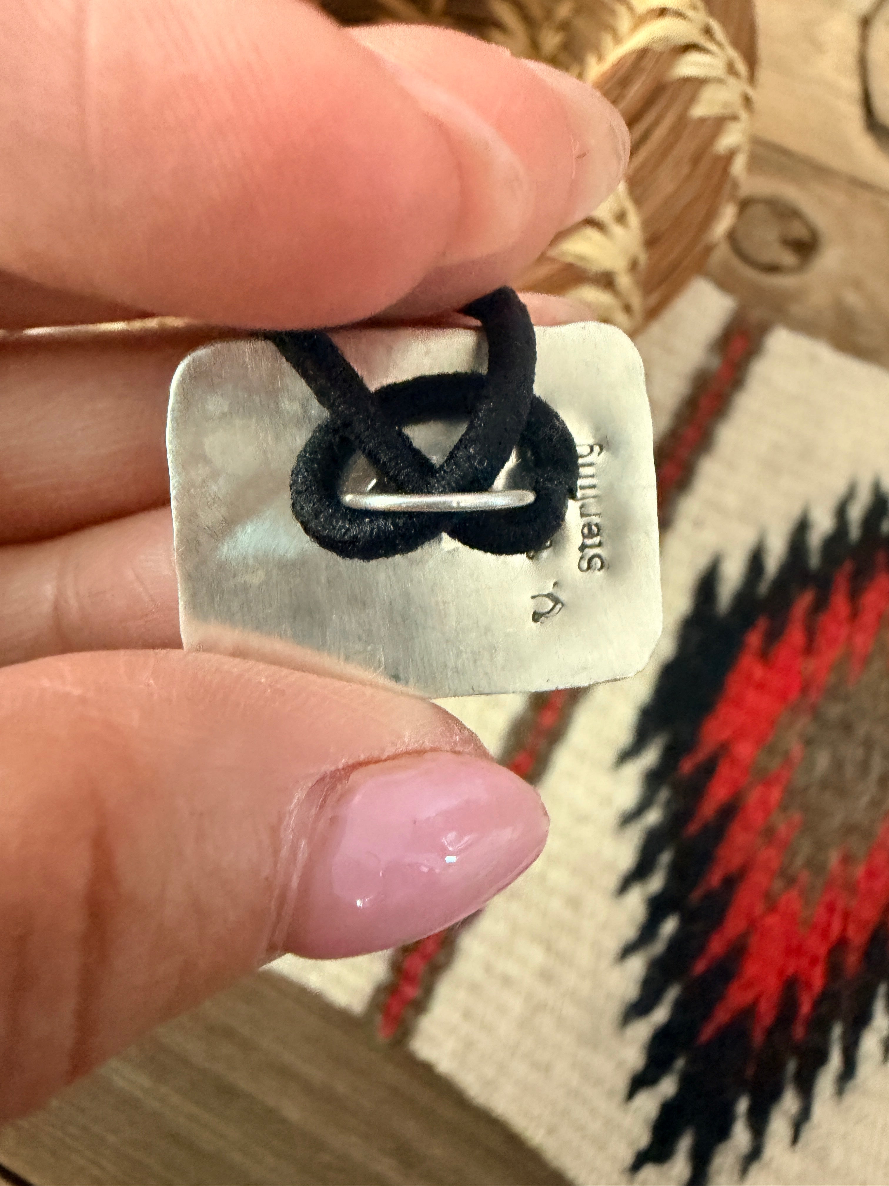 Handcrafted Turquoise & Sterling Silver Hair Tie Charm