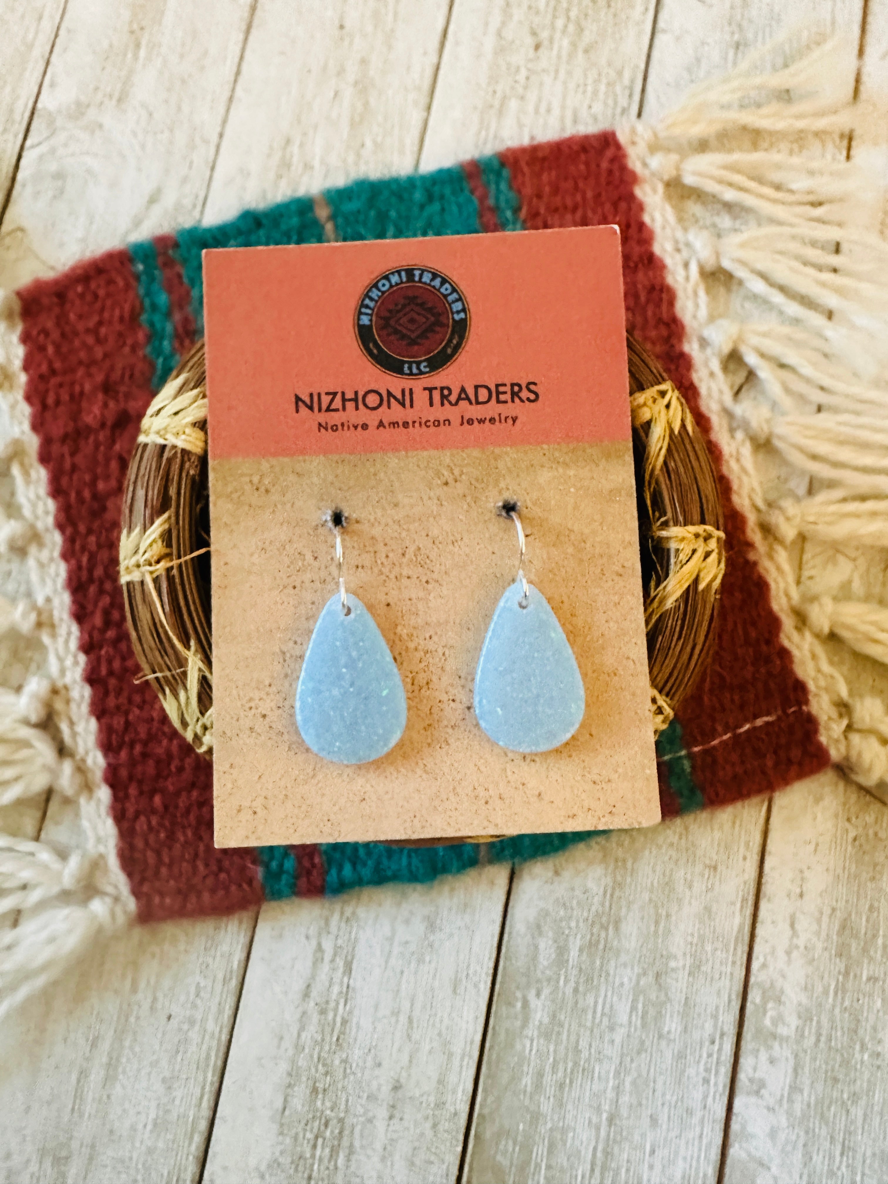 Summer Lovin’ Sterling Silver & Blue Opal Teardrop Dangle Earrings