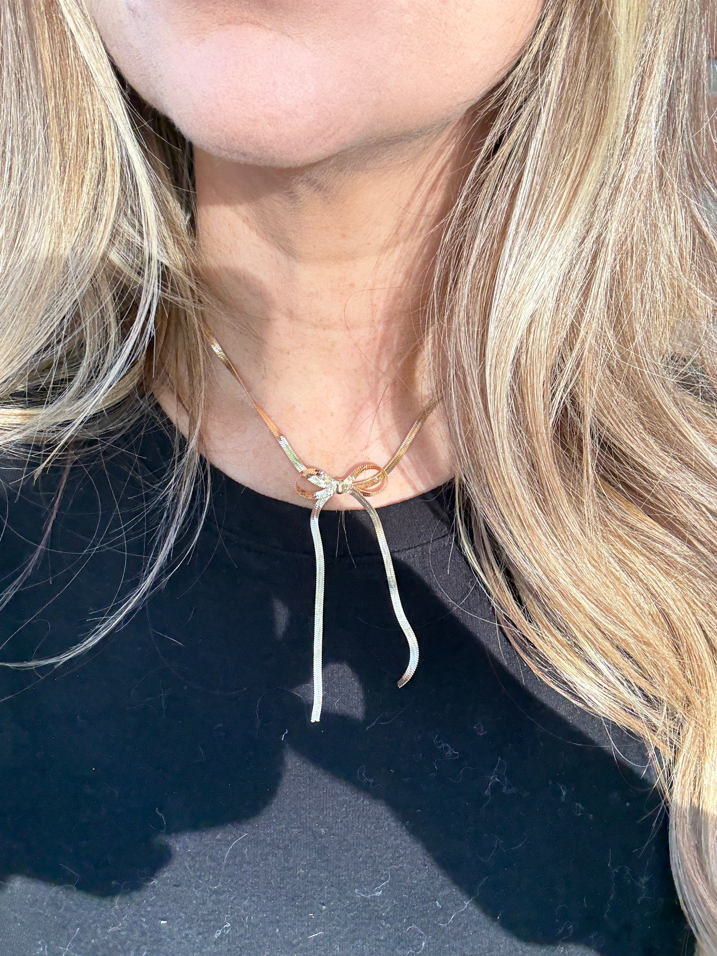 “The Golden Collection” BOW NECKLACE Handmade Gold Plated Necklace STYLE 2