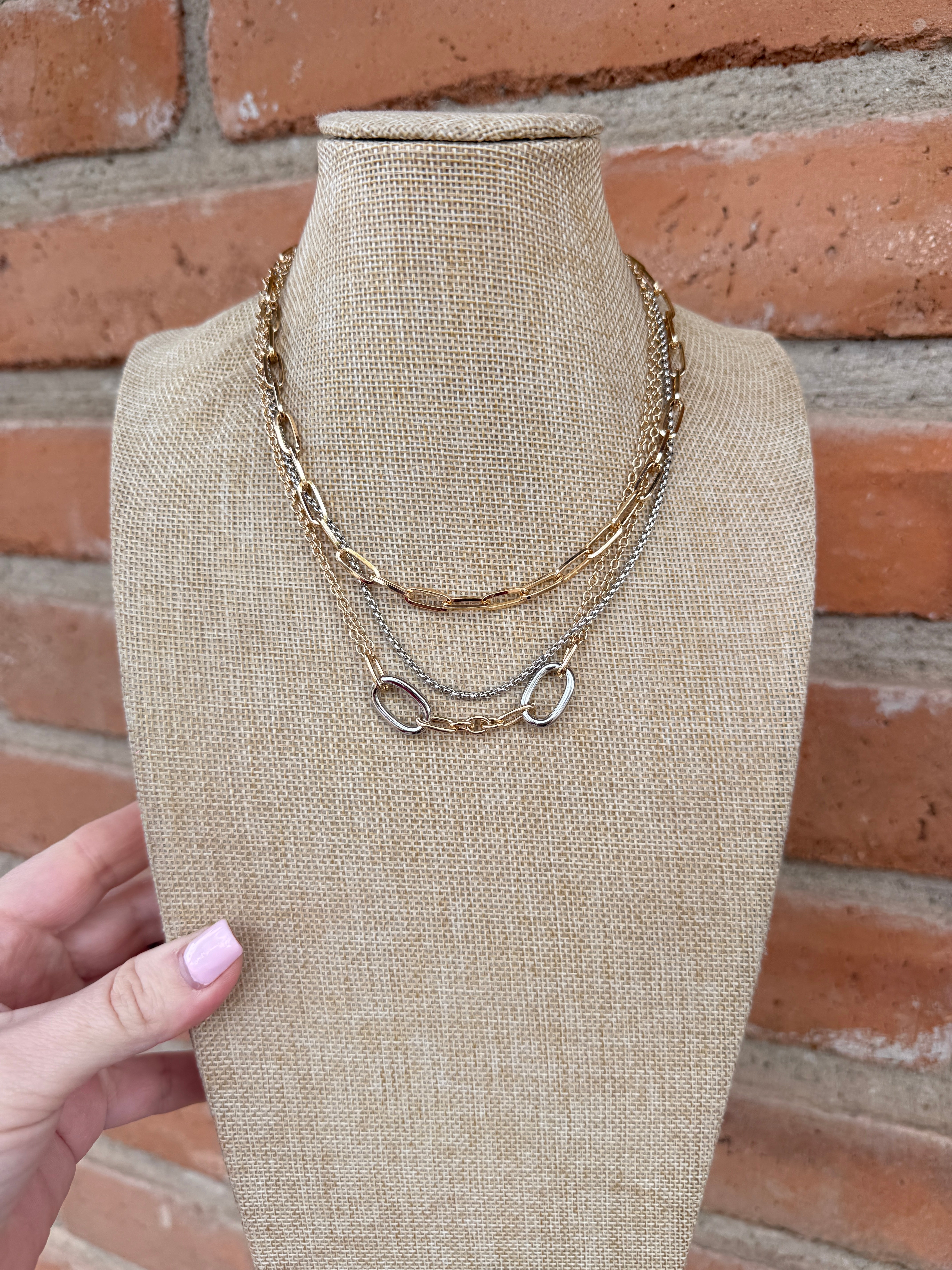 “The Golden Collection” Mixed Metal Layered Necklace