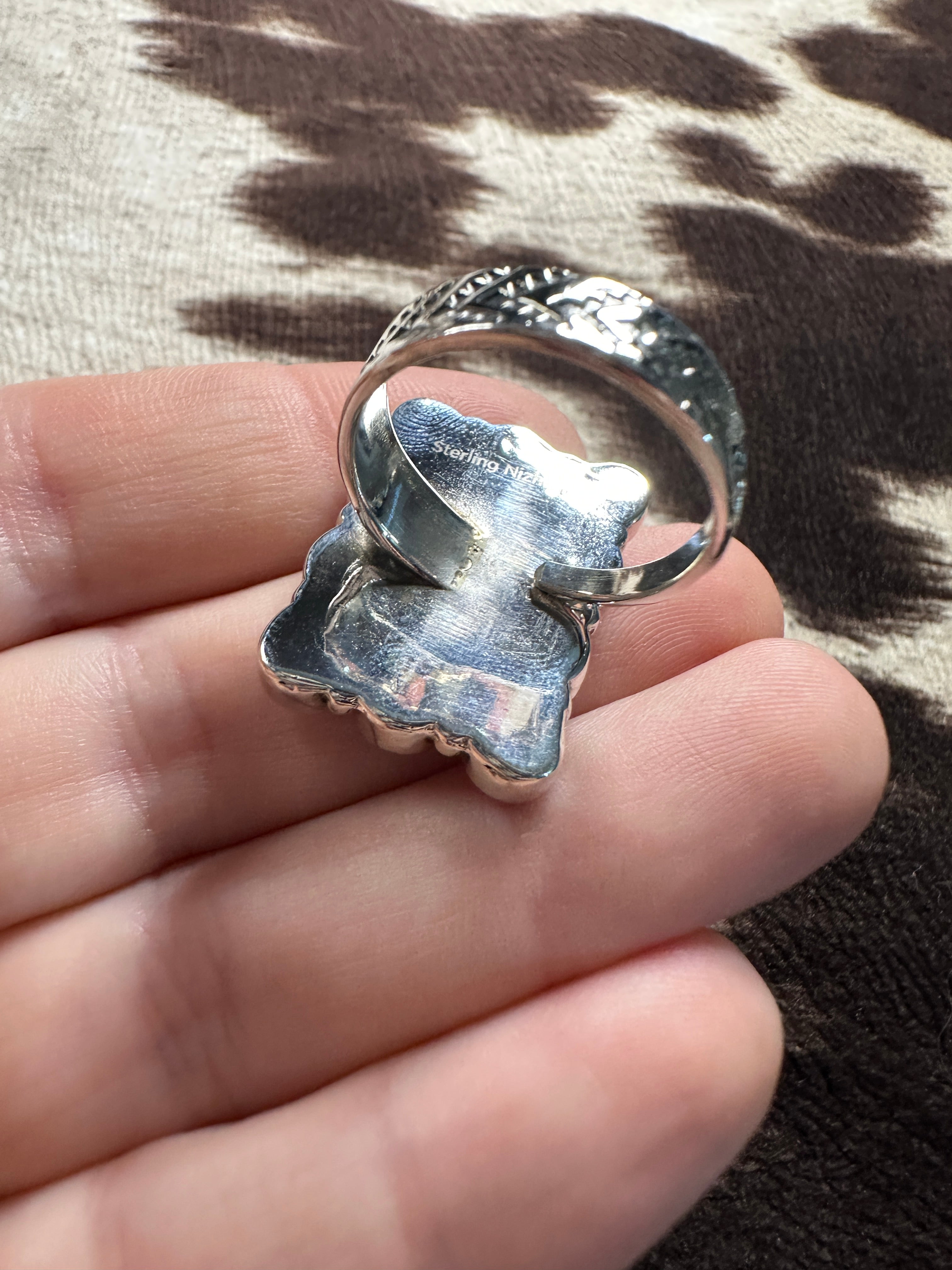 Handmade Adjustable Hot Pink Fire Opal Sterling Silver Rectangle Ring