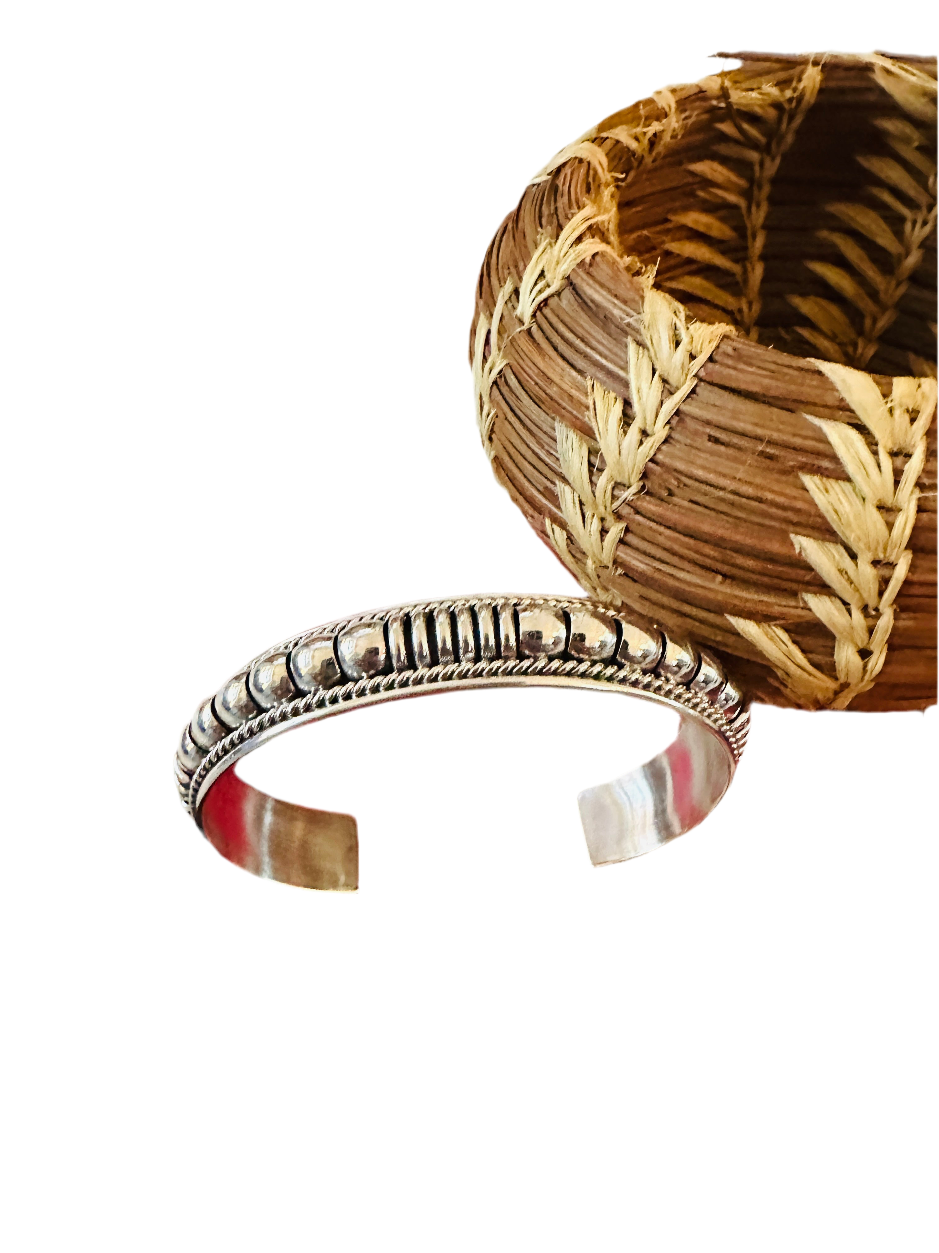 Handcrafted Rolled Sterling Silver Cuff Bracelet