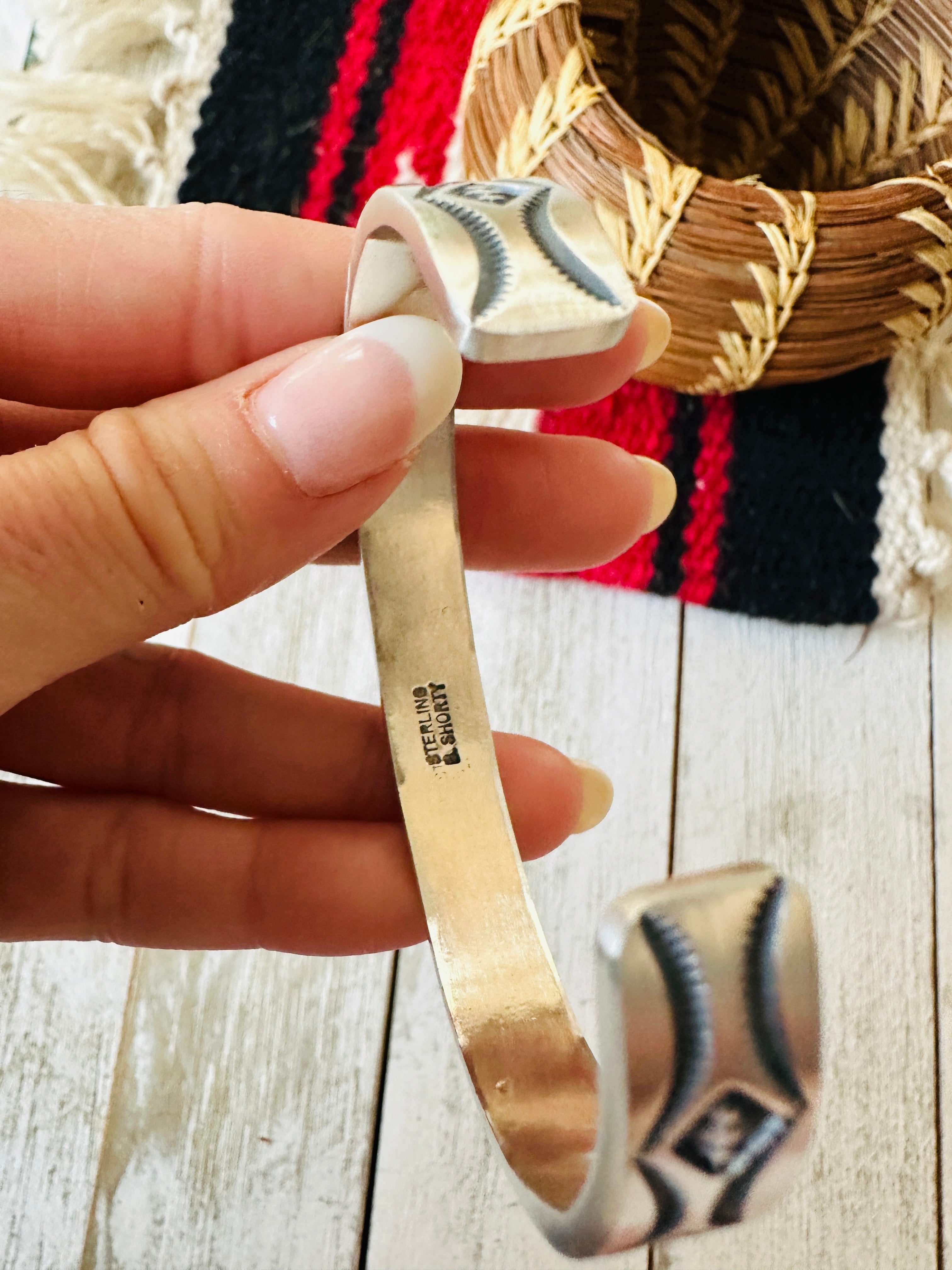 Handcrafted & Hand Stamped Sterling Silver Cuff Bracelet