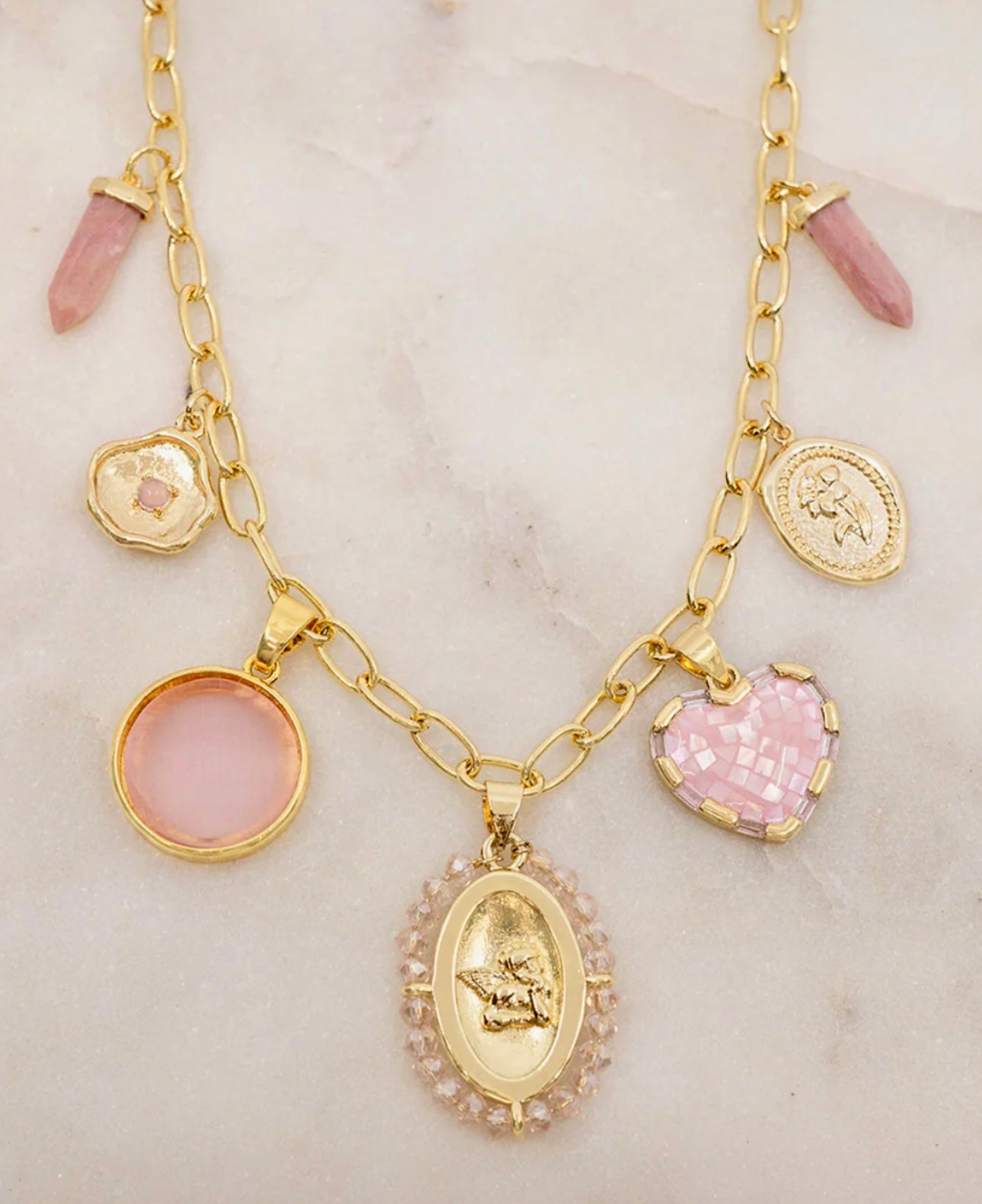 Pretty in Pink Charm Necklace