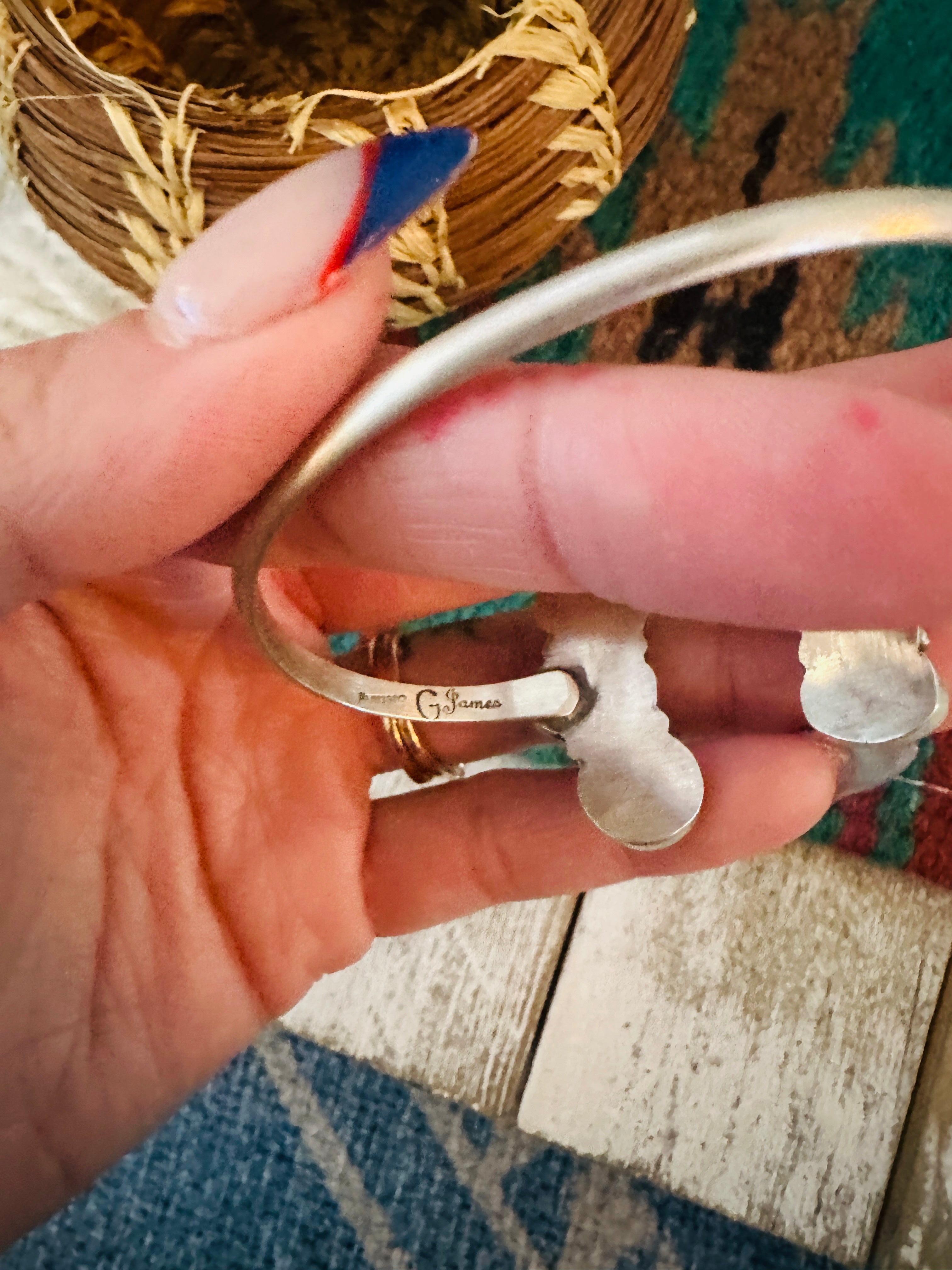 Handcrafted Turquoise & Sterling Silver Floating Cuff Bracelet