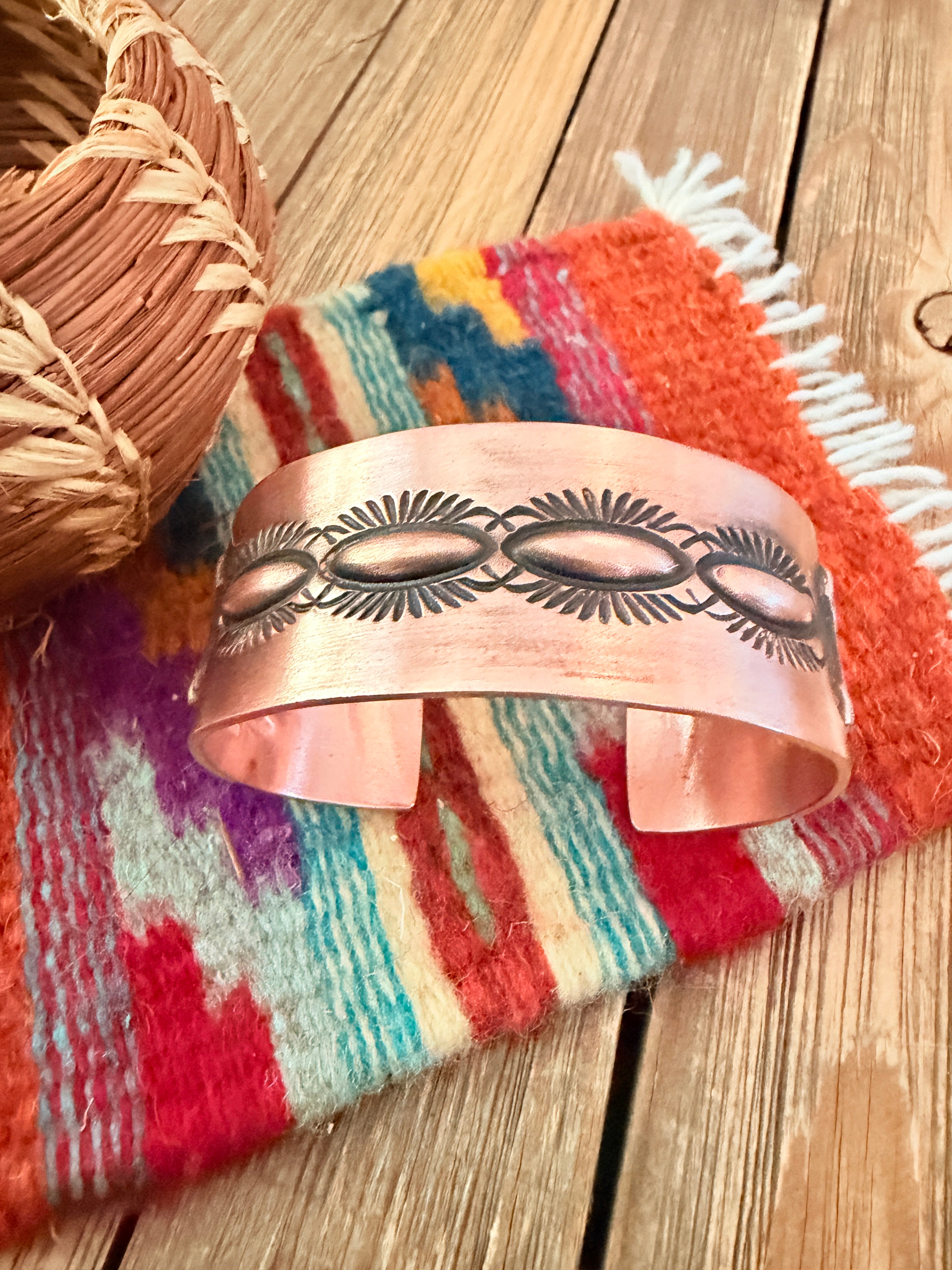 Handcrafted Copper Cuff Bracelet by Elvira Bill