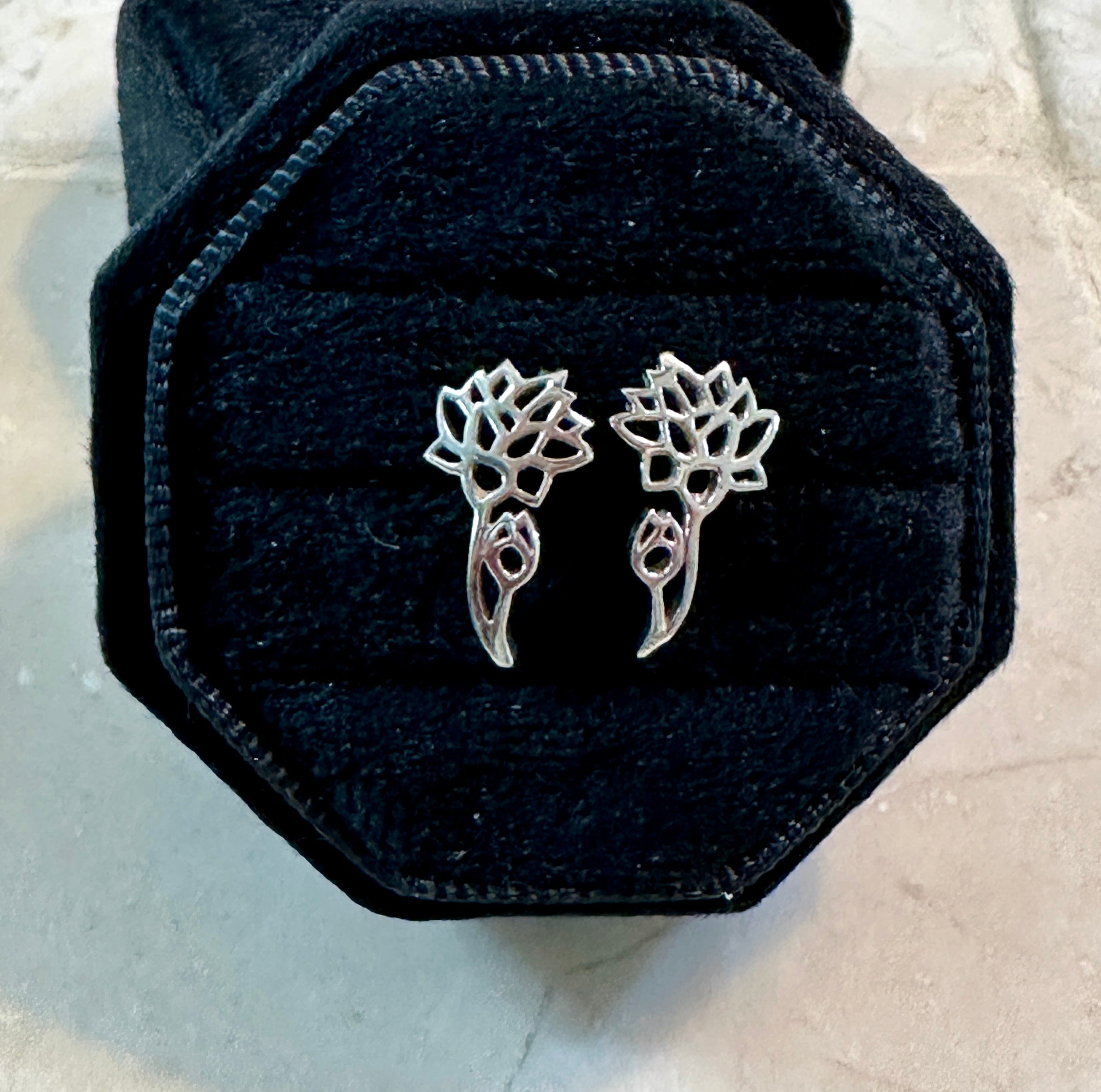 Sterling Silver Birthday Flower Stud Earrings July