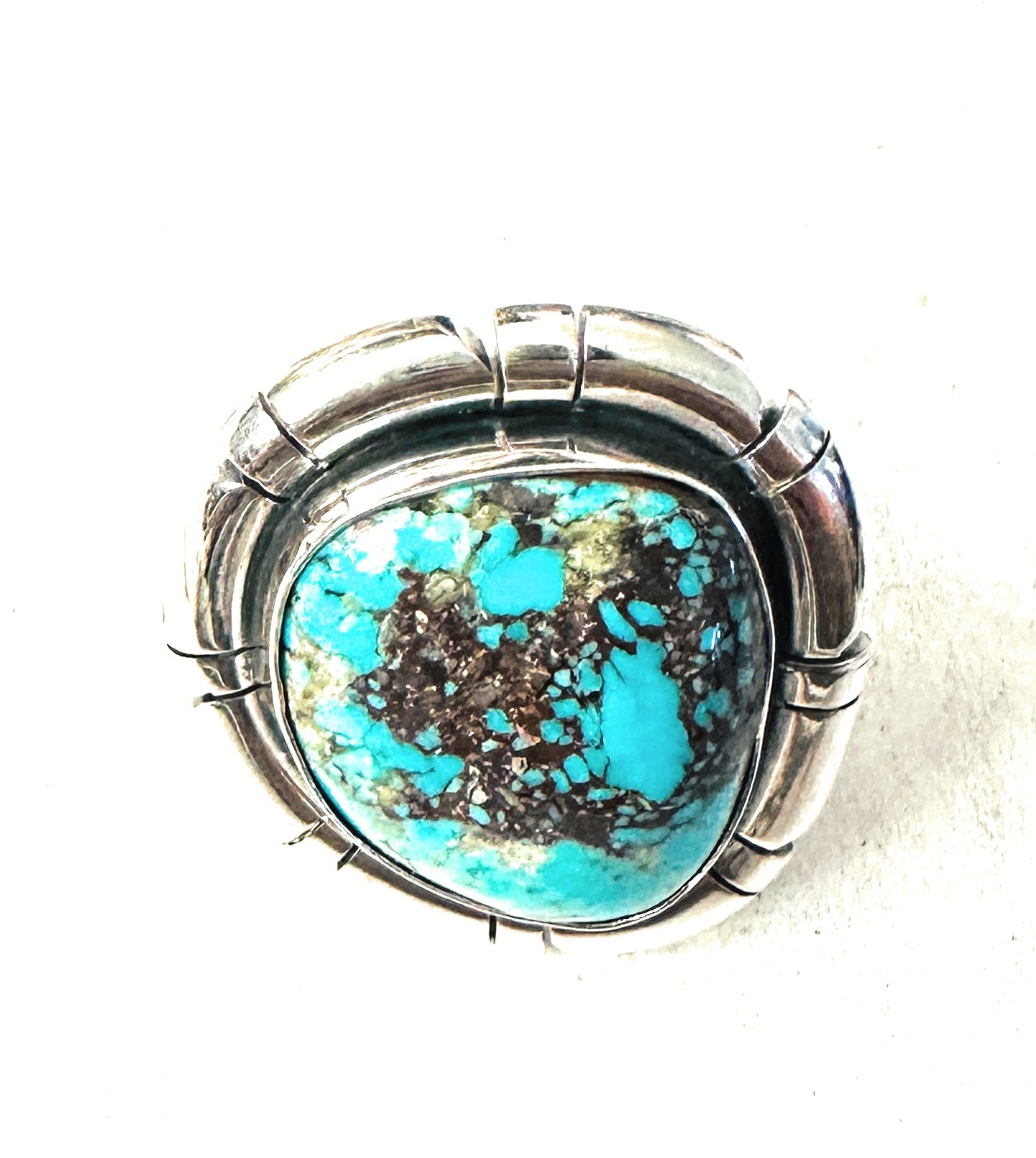 Handcrafted Sterling Silver & Turquoise Adjustable Ring