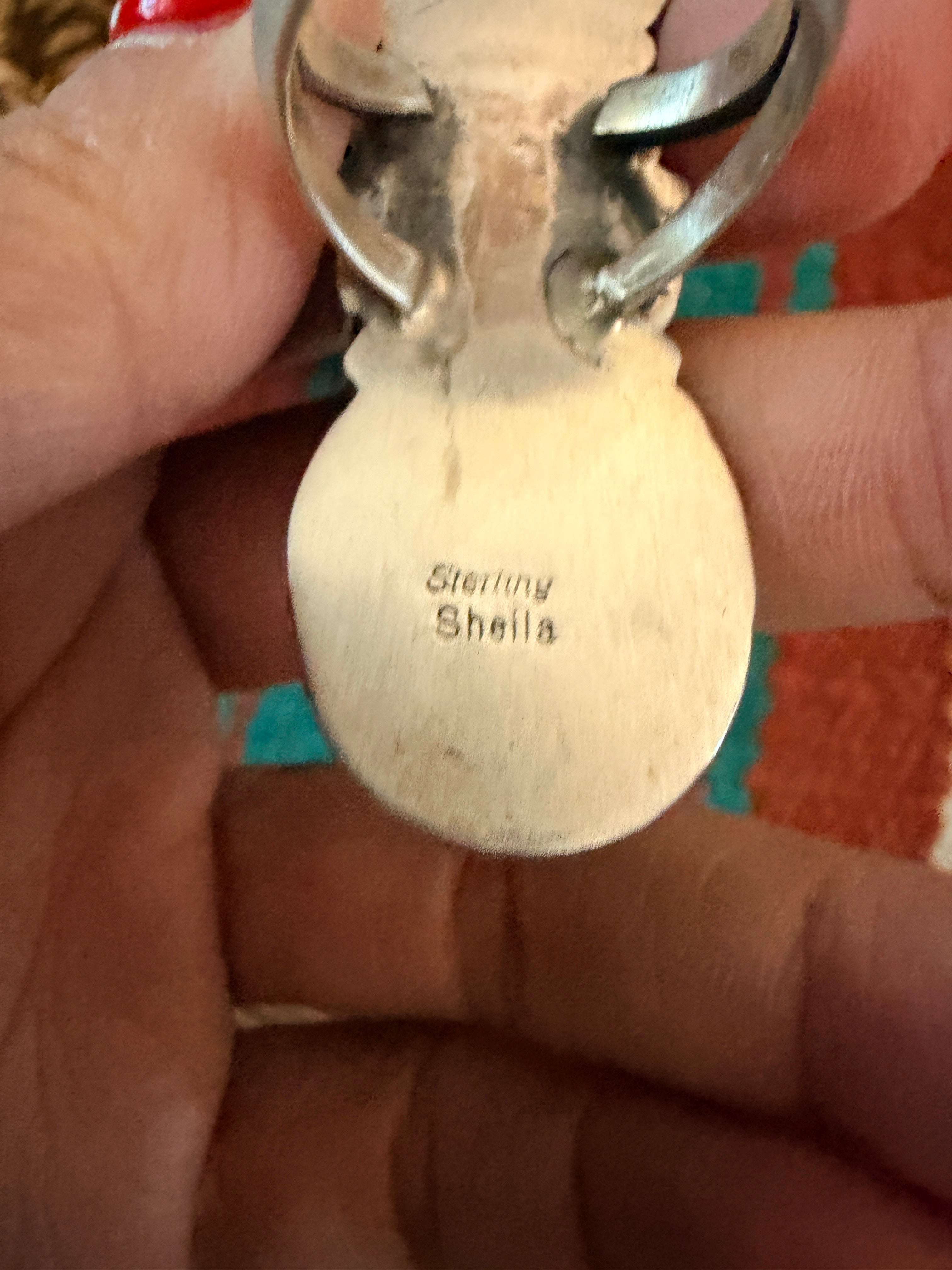 Handcrafted Kingman Turquoise & Sterling Silver Cluster Ring Size 8 by Sheila Becenti