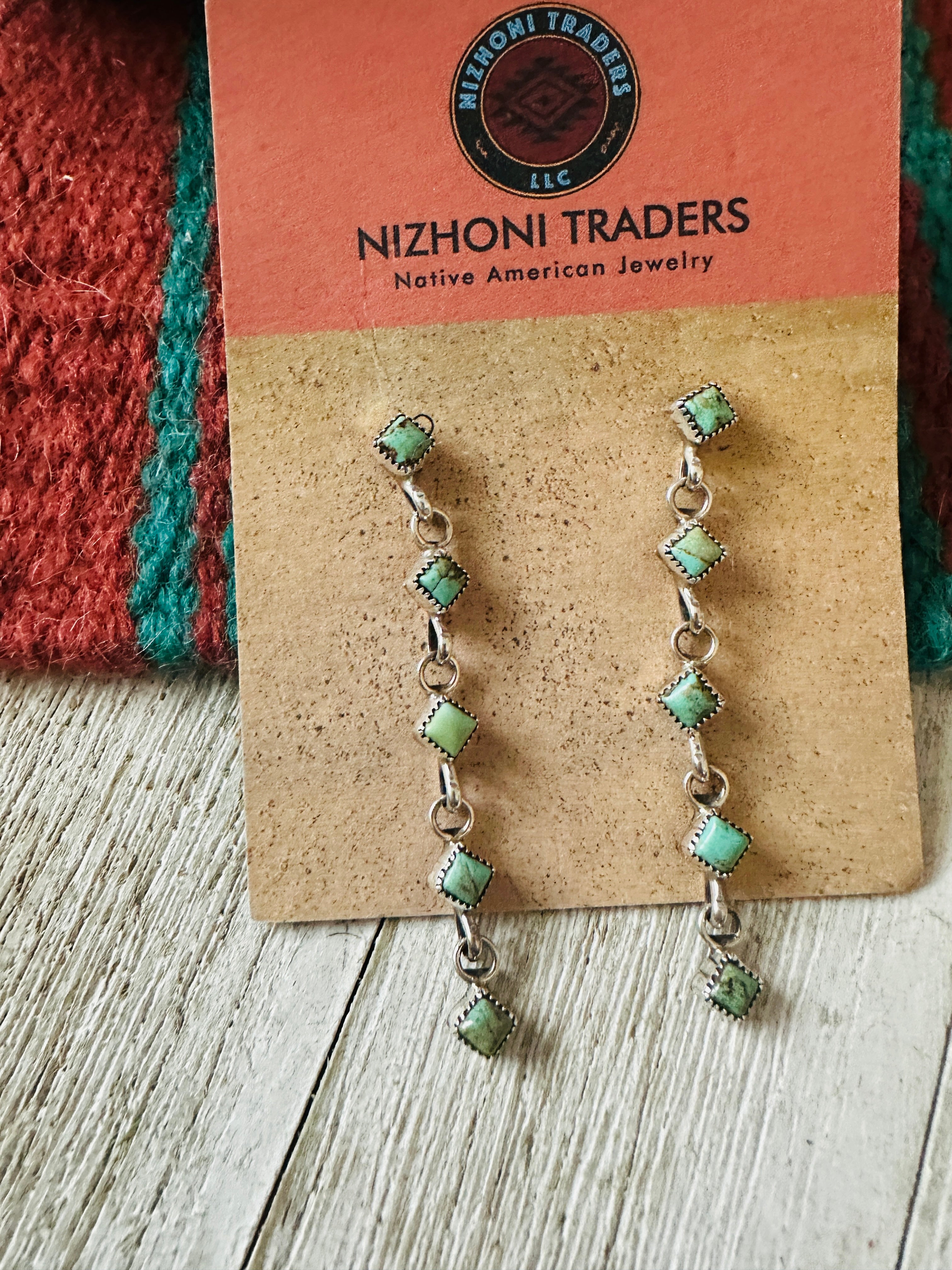 Handcrafted Sterling Silver & Turquoise Dangle Earrings