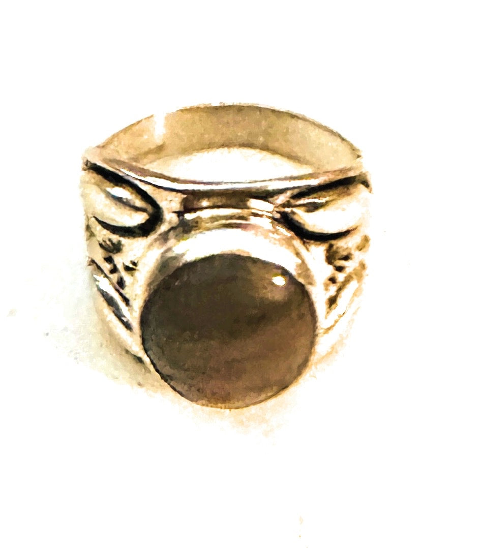 Handcrafted Agate & Sterling Silver Ring Size 8