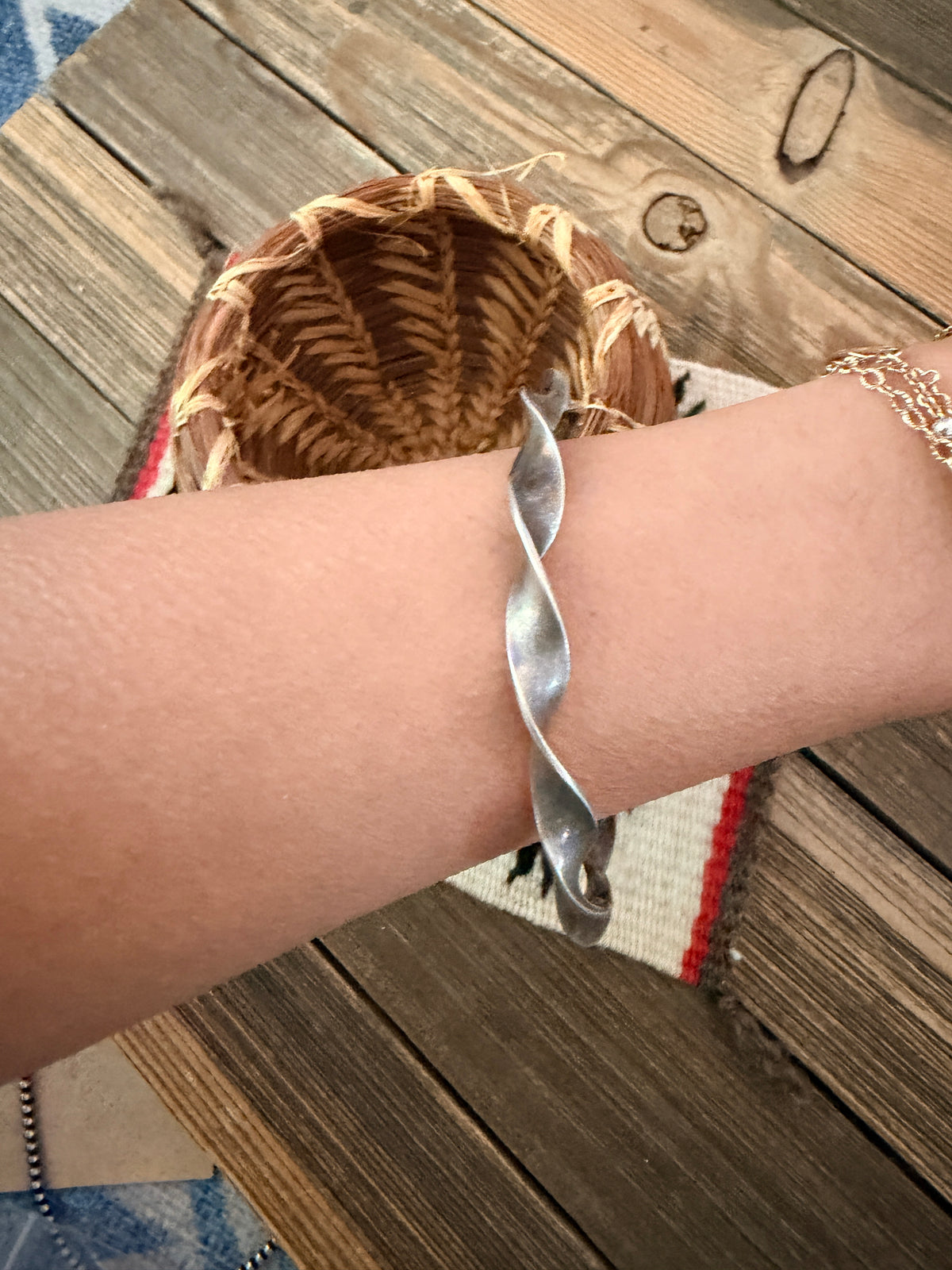 Handcrafted Old Pawn Sterling Silver Bangle Bracelet