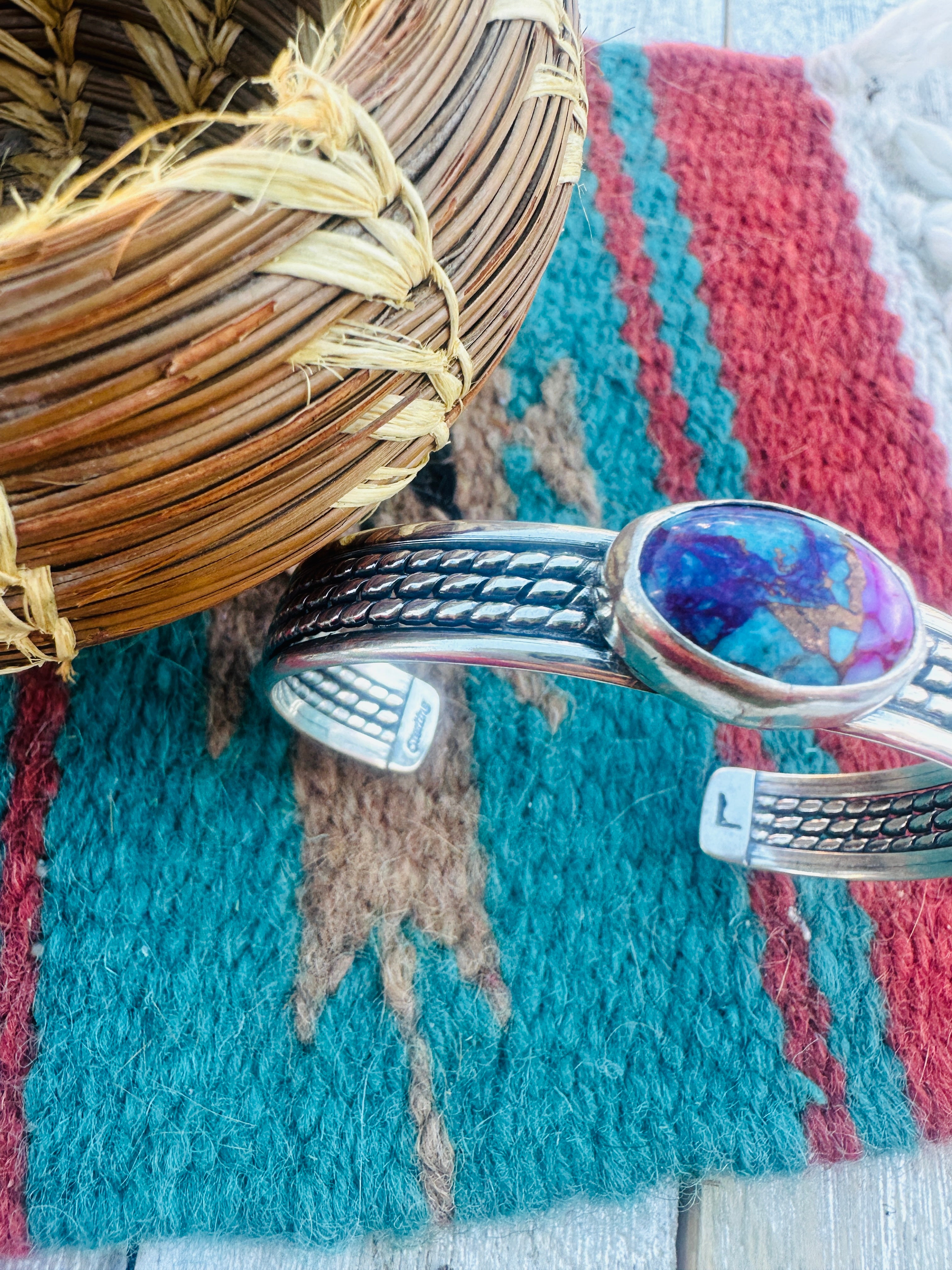 Handcrafted Pink Dream Mojave & Sterling Silver Cuff Bracelet