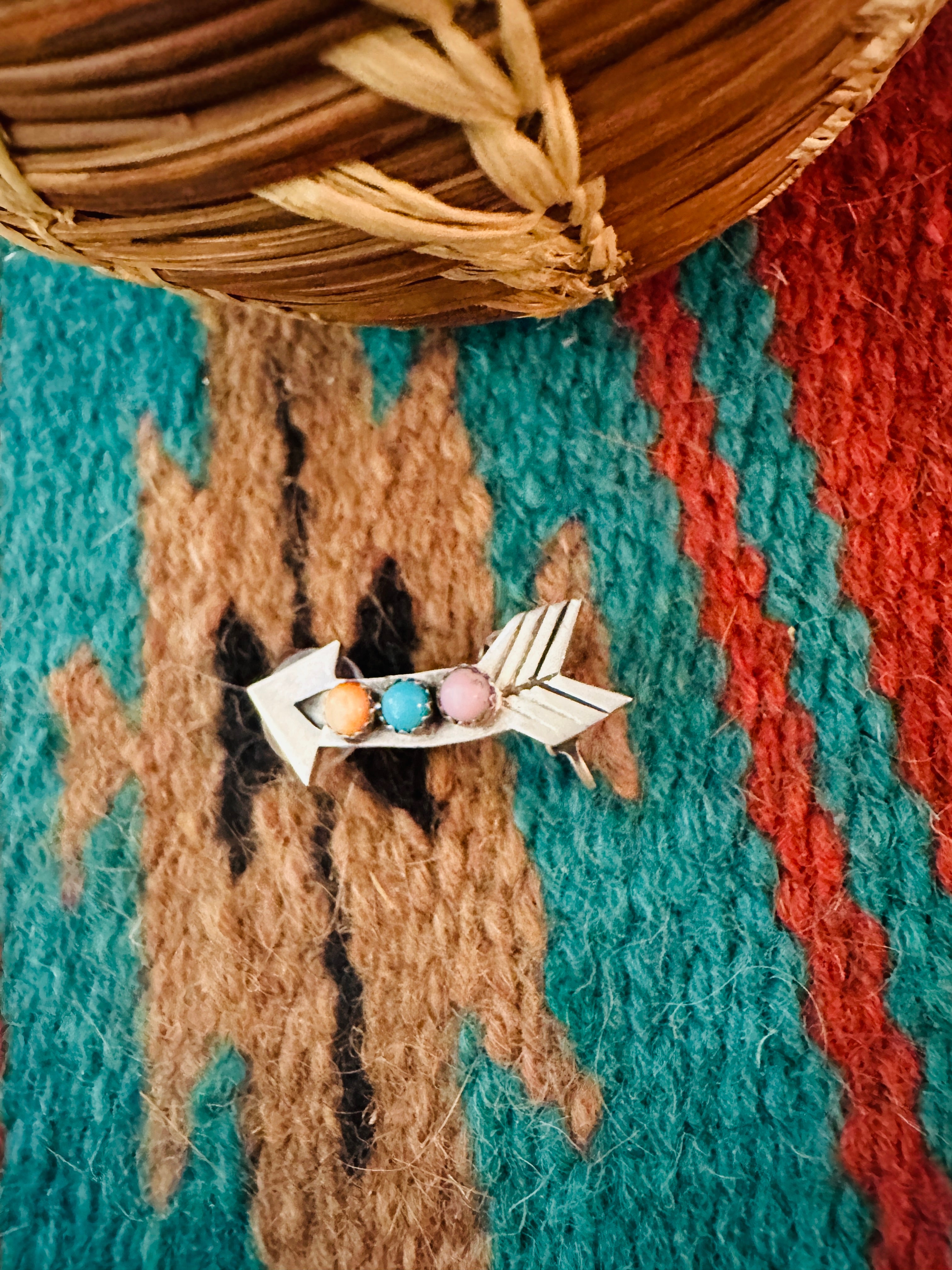 Handcrafted Multi Stone & Sterling Silver Arrow Earring