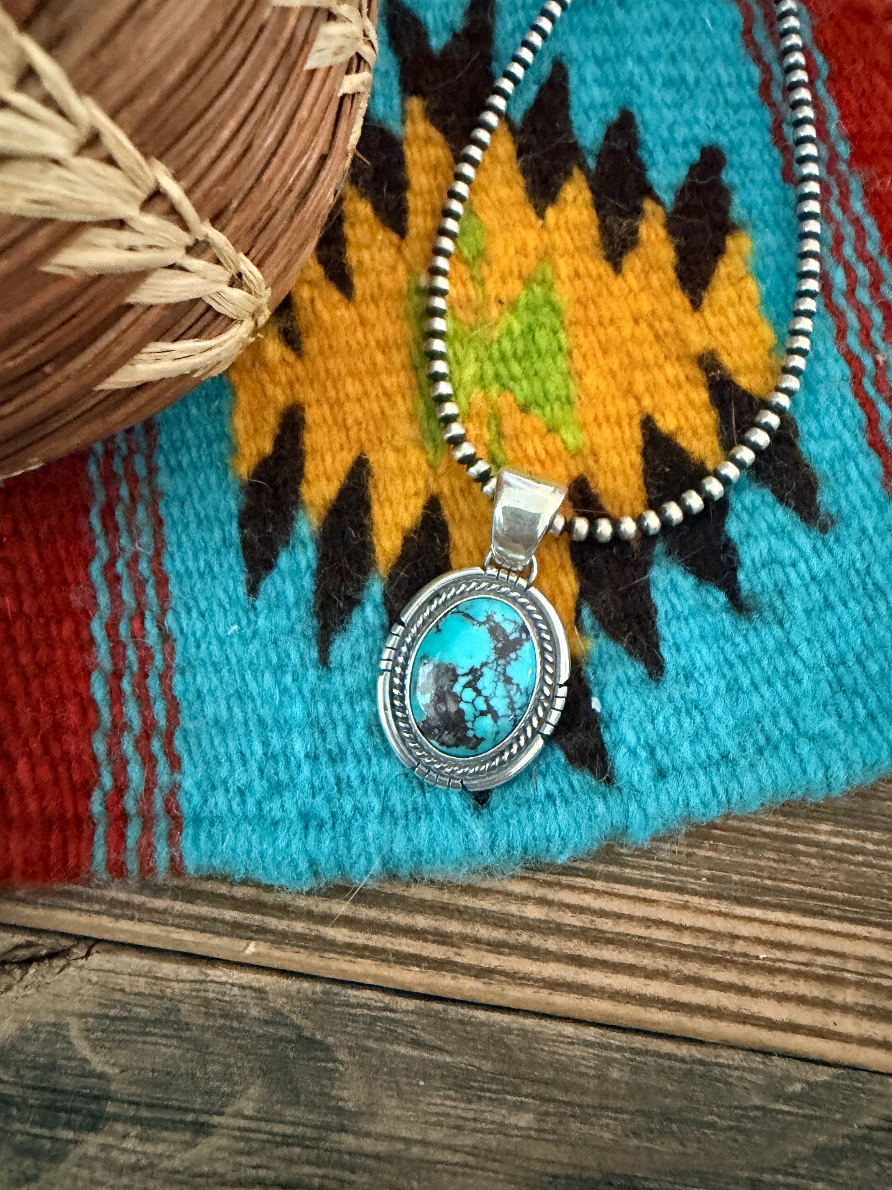 Handcrafted Sterling Silver and Turquoise Pendant