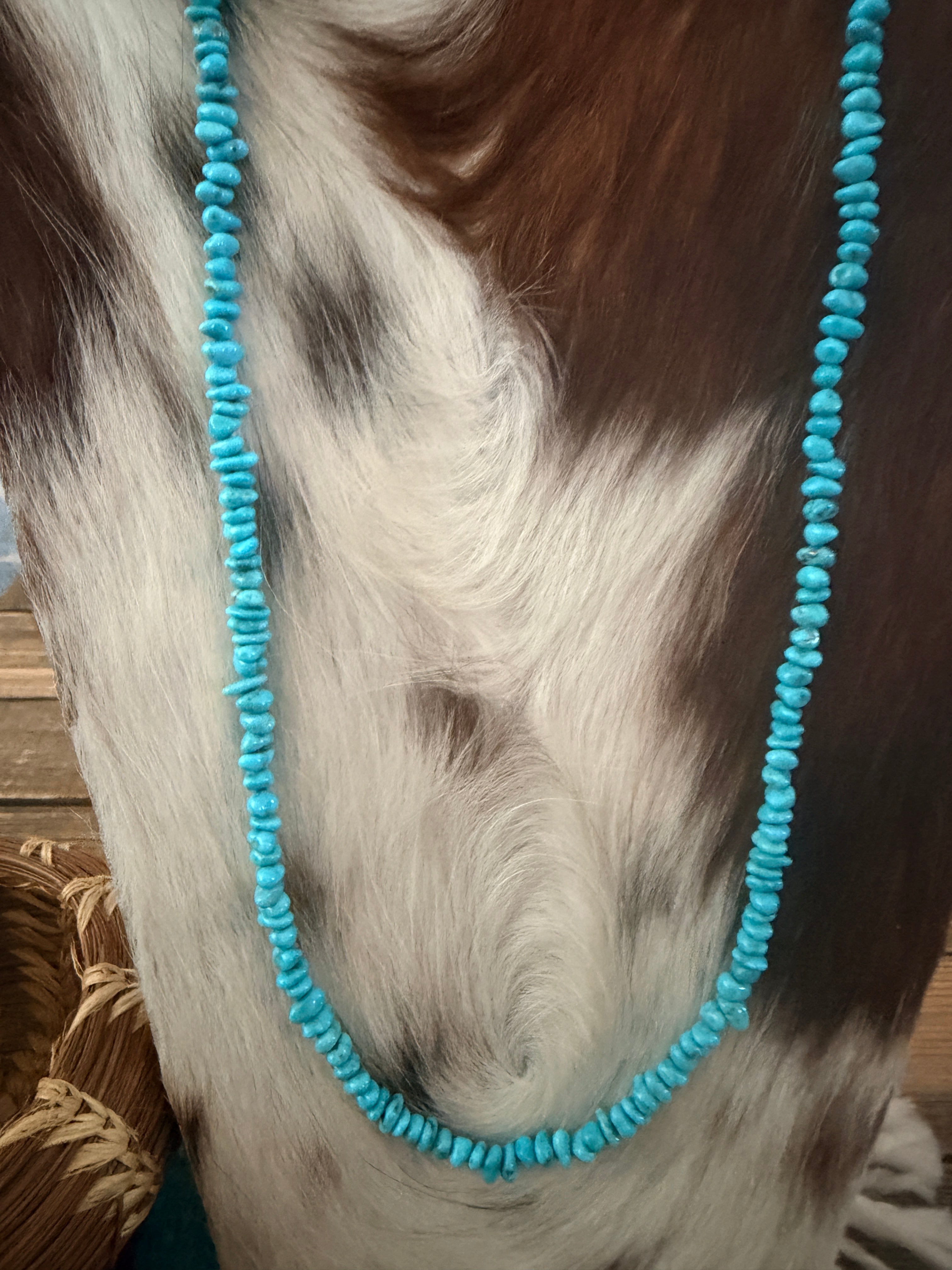 Handcrafted Turquoise 30" Beaded Necklace