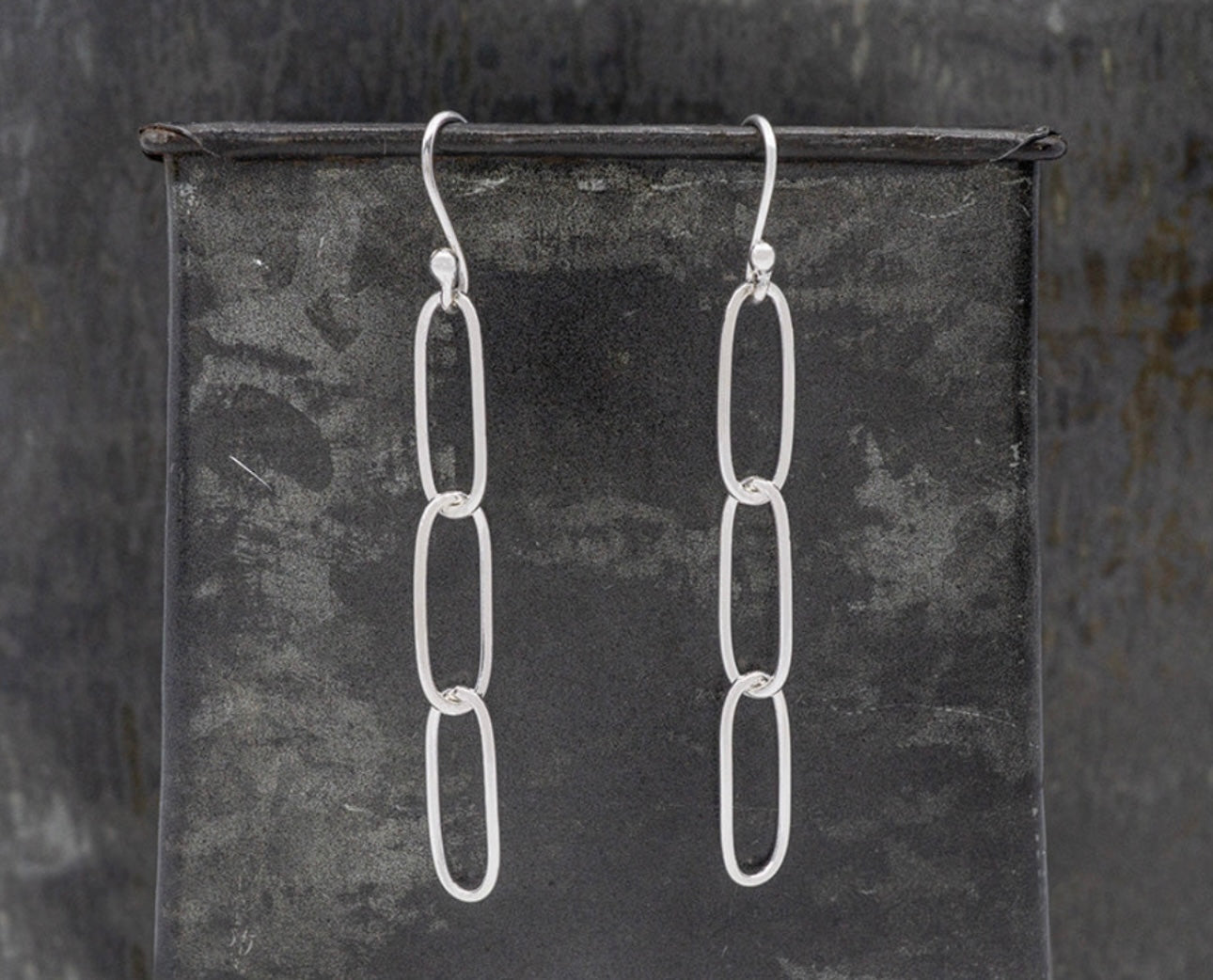 Triple Paperclip Link Earring on Hook