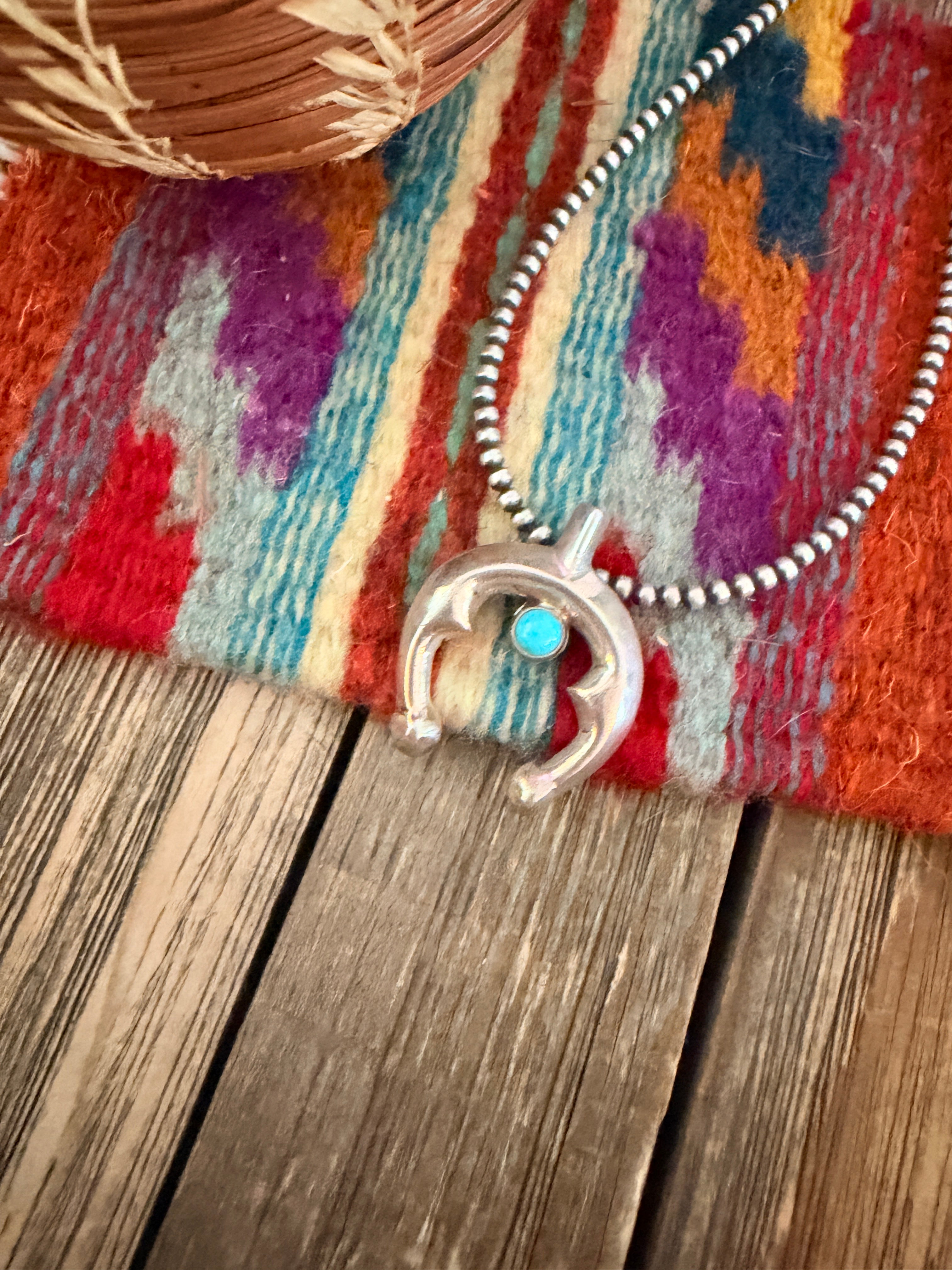 Handcrafted Sterling Silver & Turquoise Naja Pendant