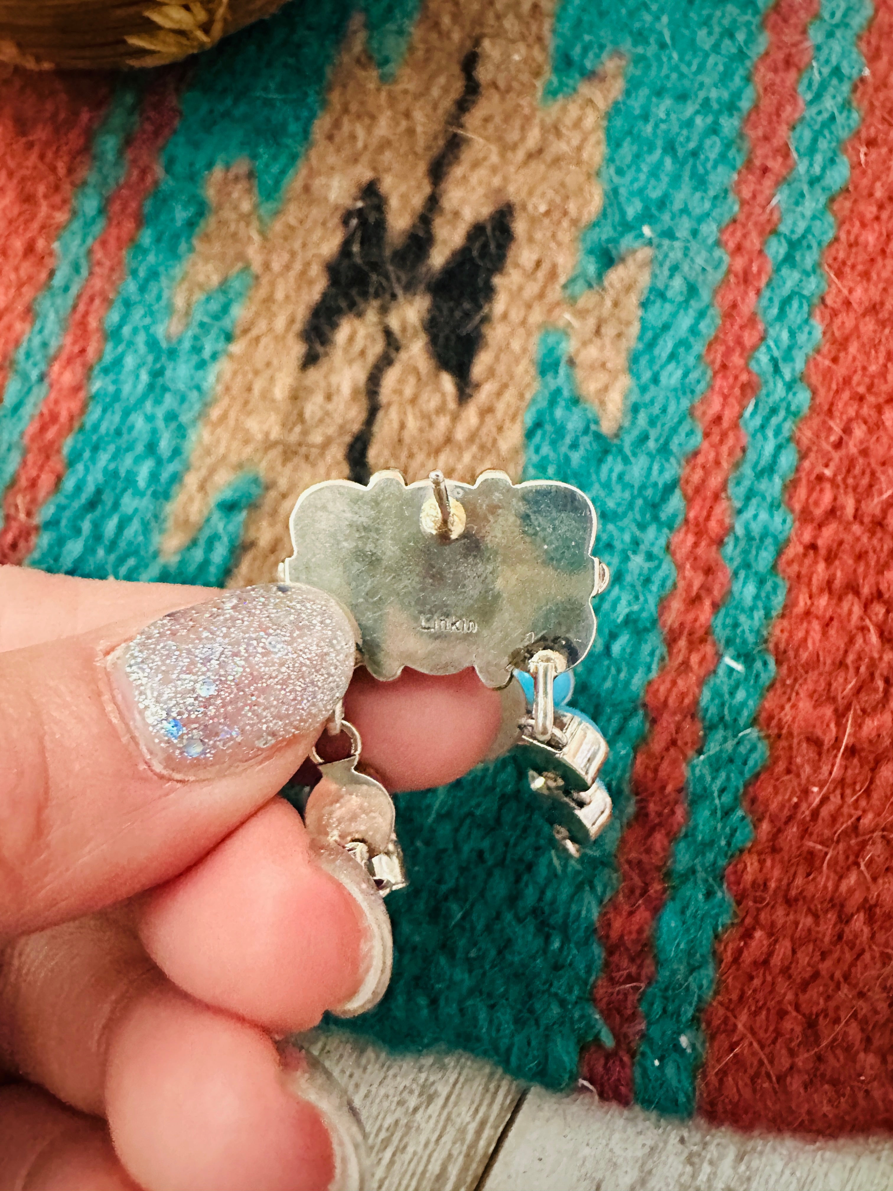 Handcrafted Turquoise & Sterling Silver Dangle Earrings