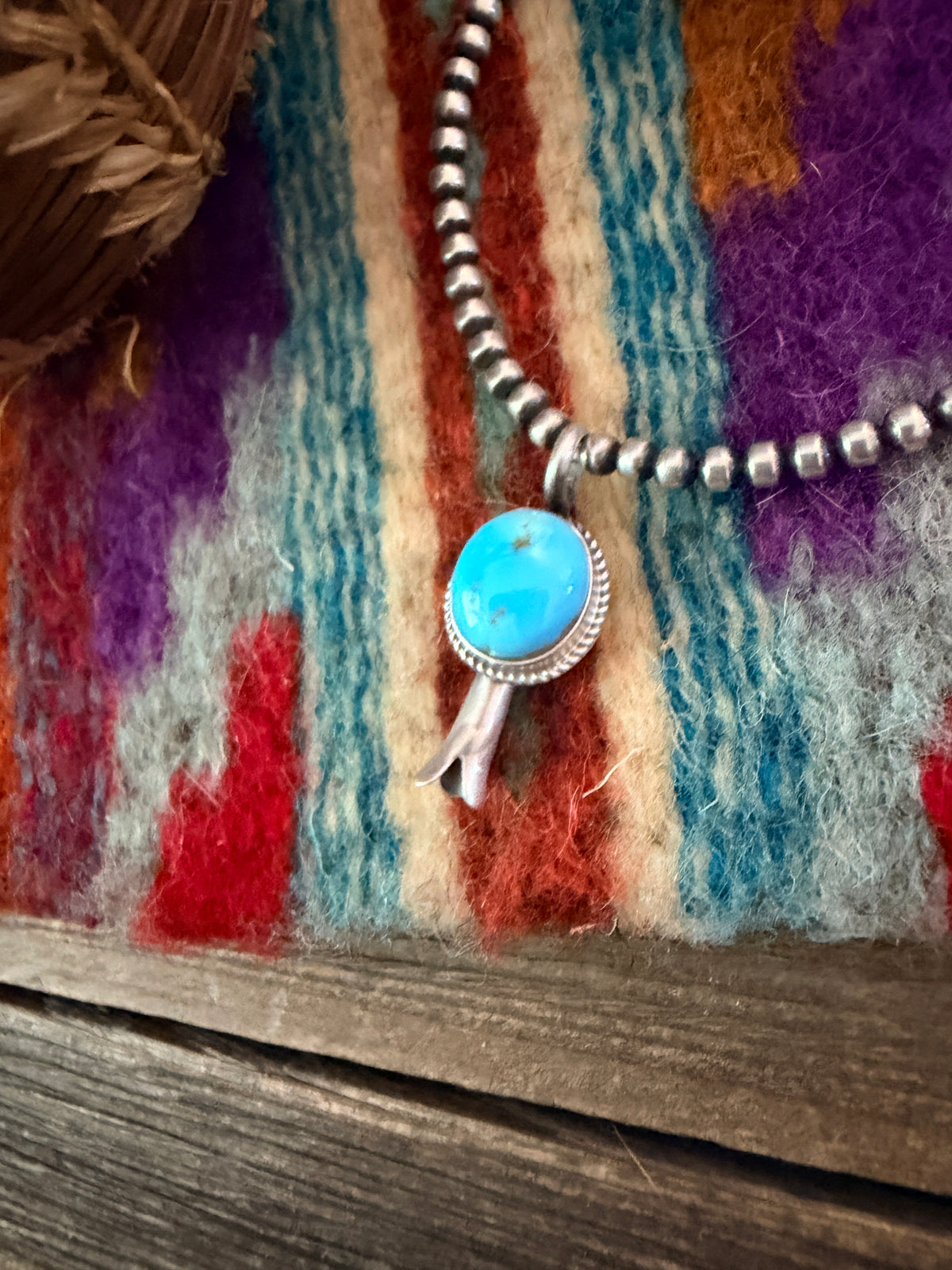 Handcrafted Sterling Silver & Turquoise Blossom Pendant
