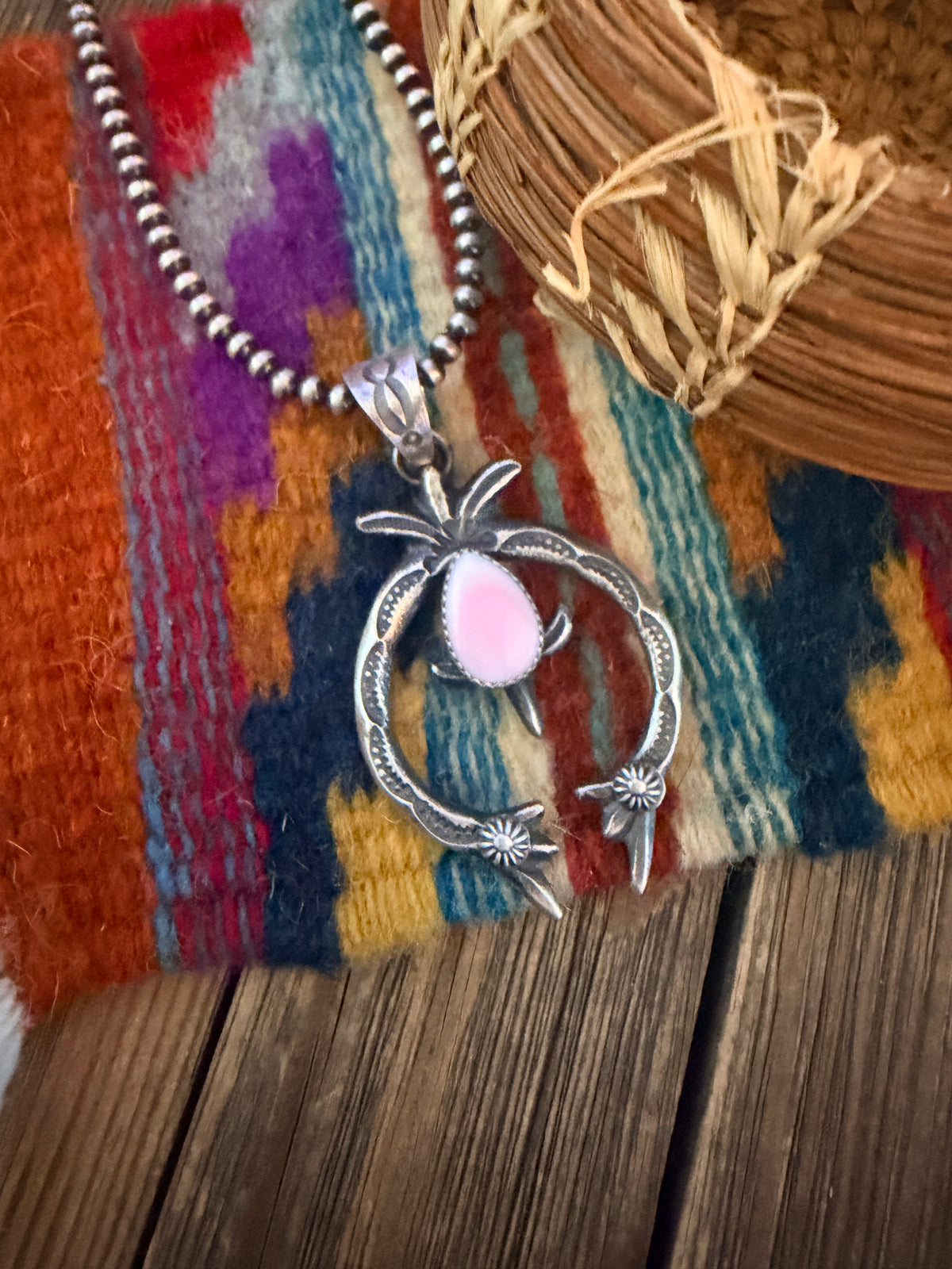 Handcrafted Sterling Silver & Queen Pink Conch Naja Pendant by Kevin Billah