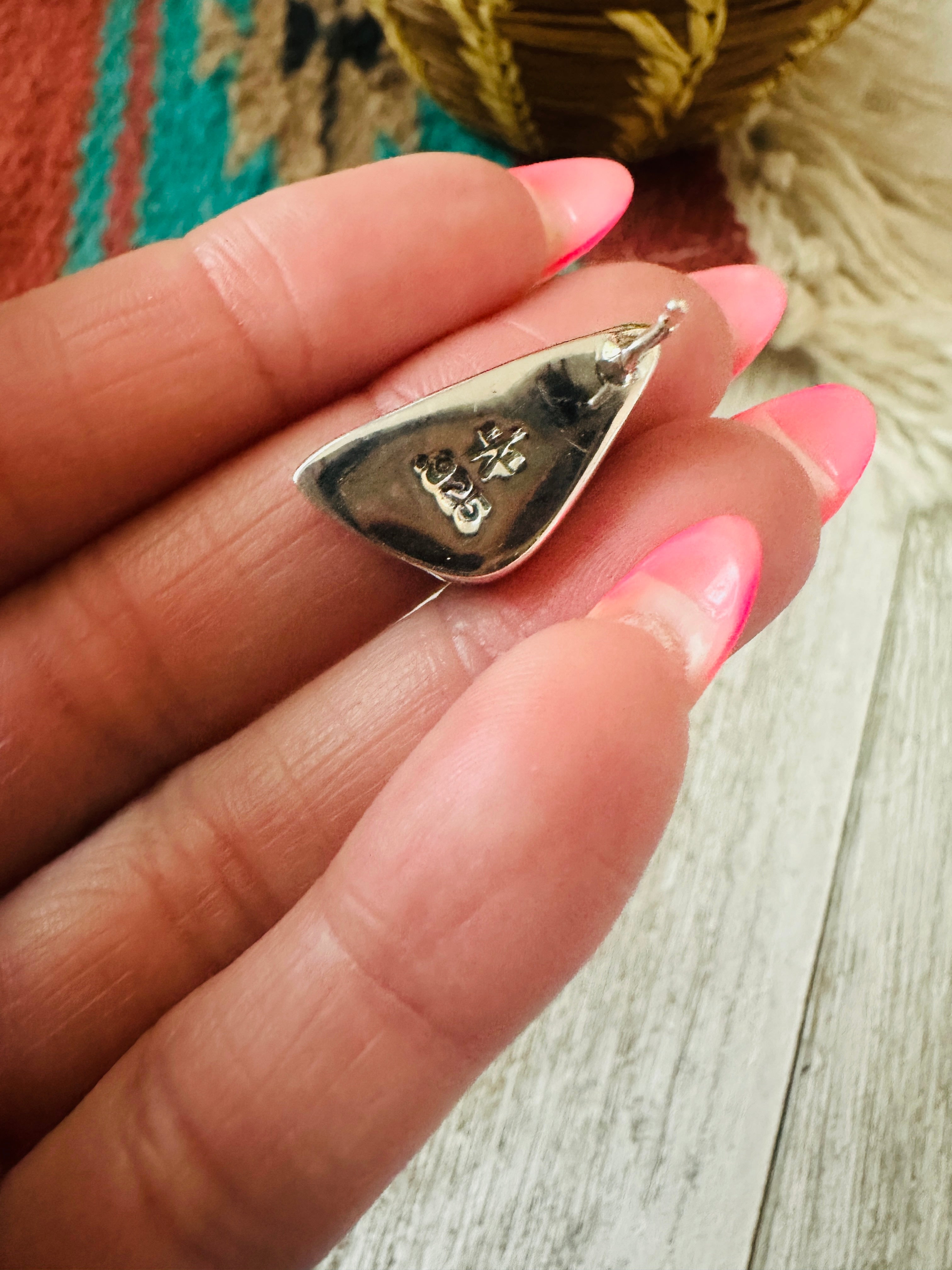 Handcrafted Cotton Candy and Sterling Silver Inlay Post Earrings