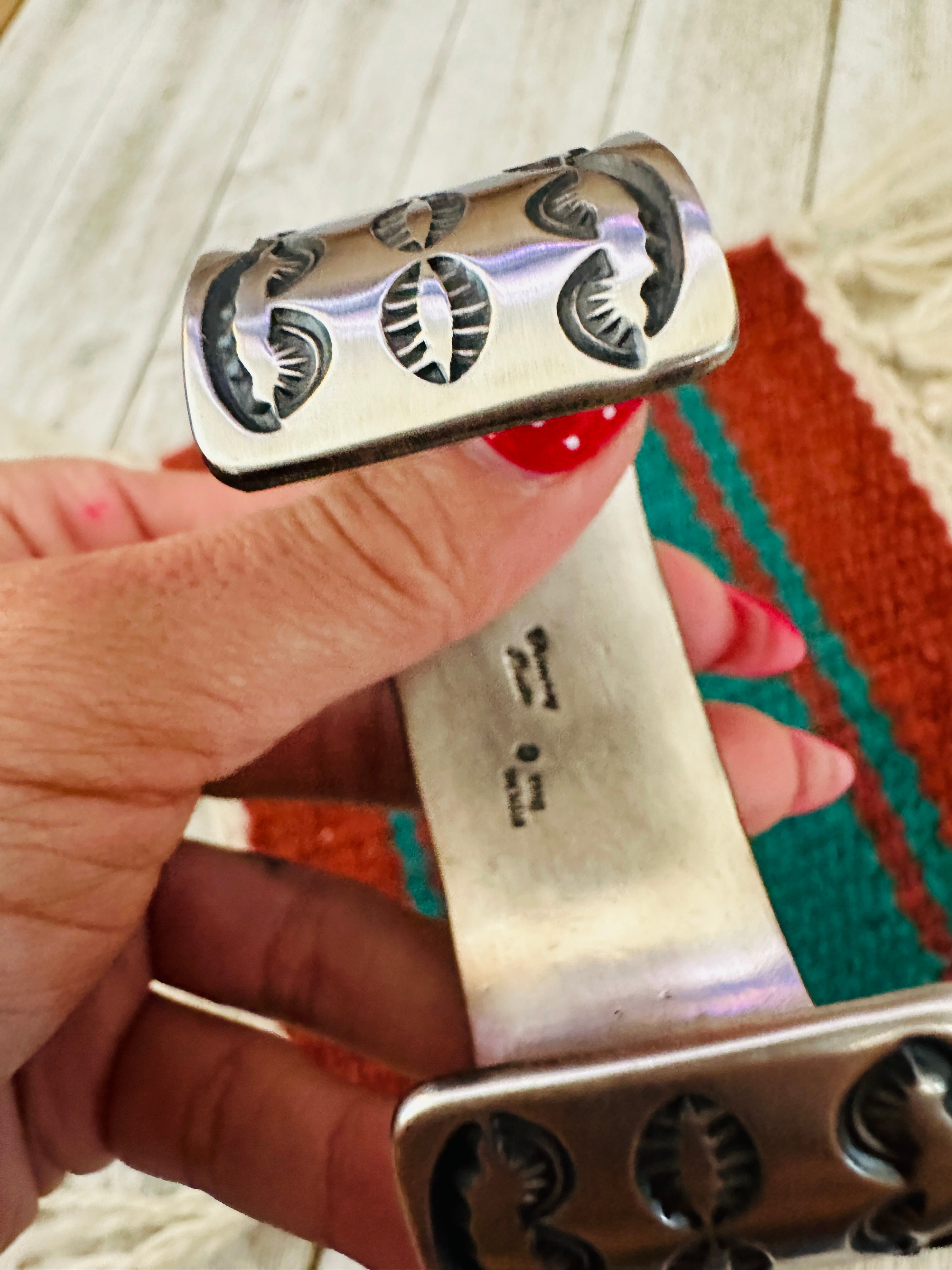 Handcrafted Sterling Silver & Golden Hills Turquoise Cuff Bracelet by Chimney Butte /