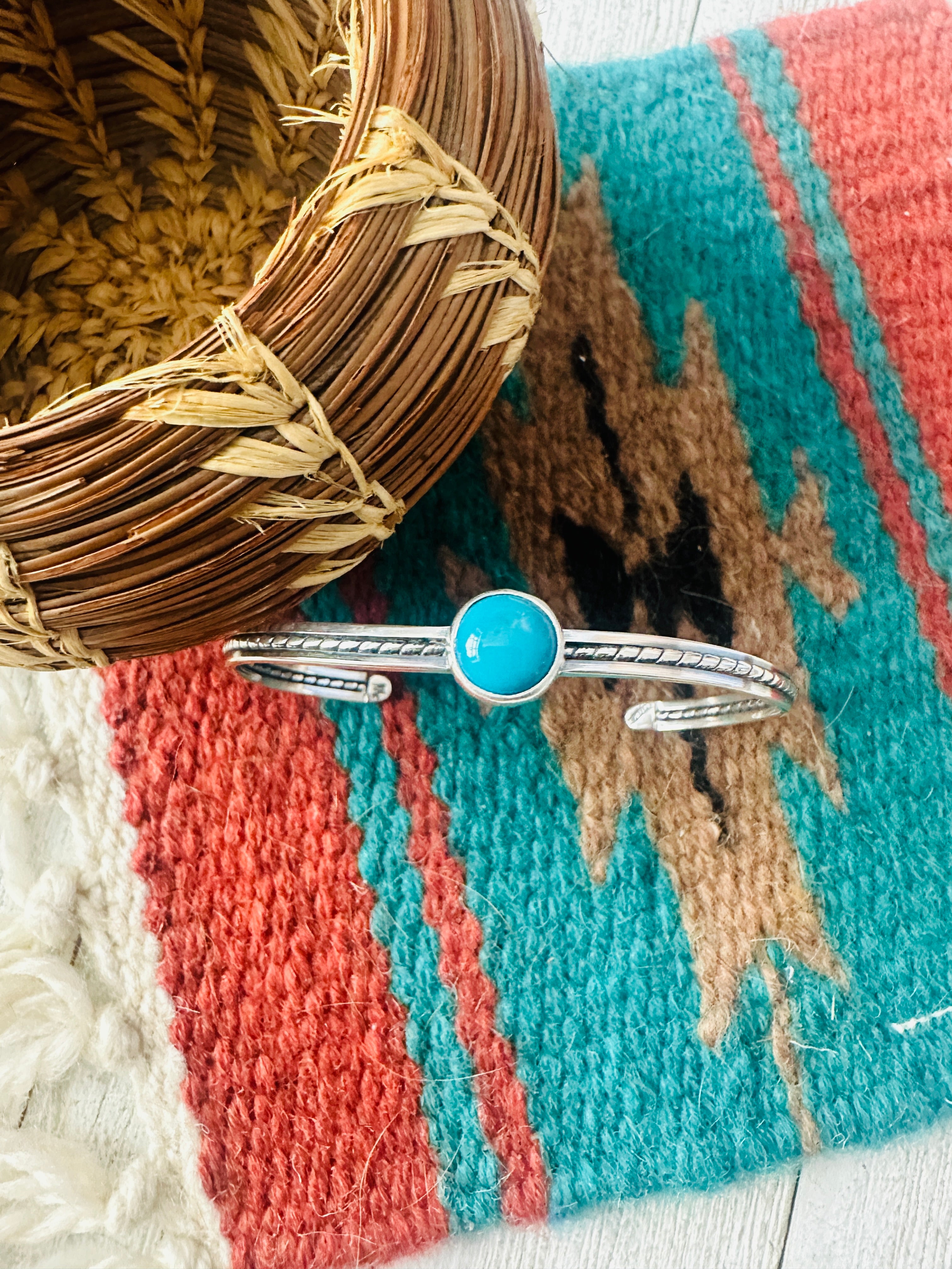 Handcrafted Sterling Silver & Turquoise Cuff Bracelet