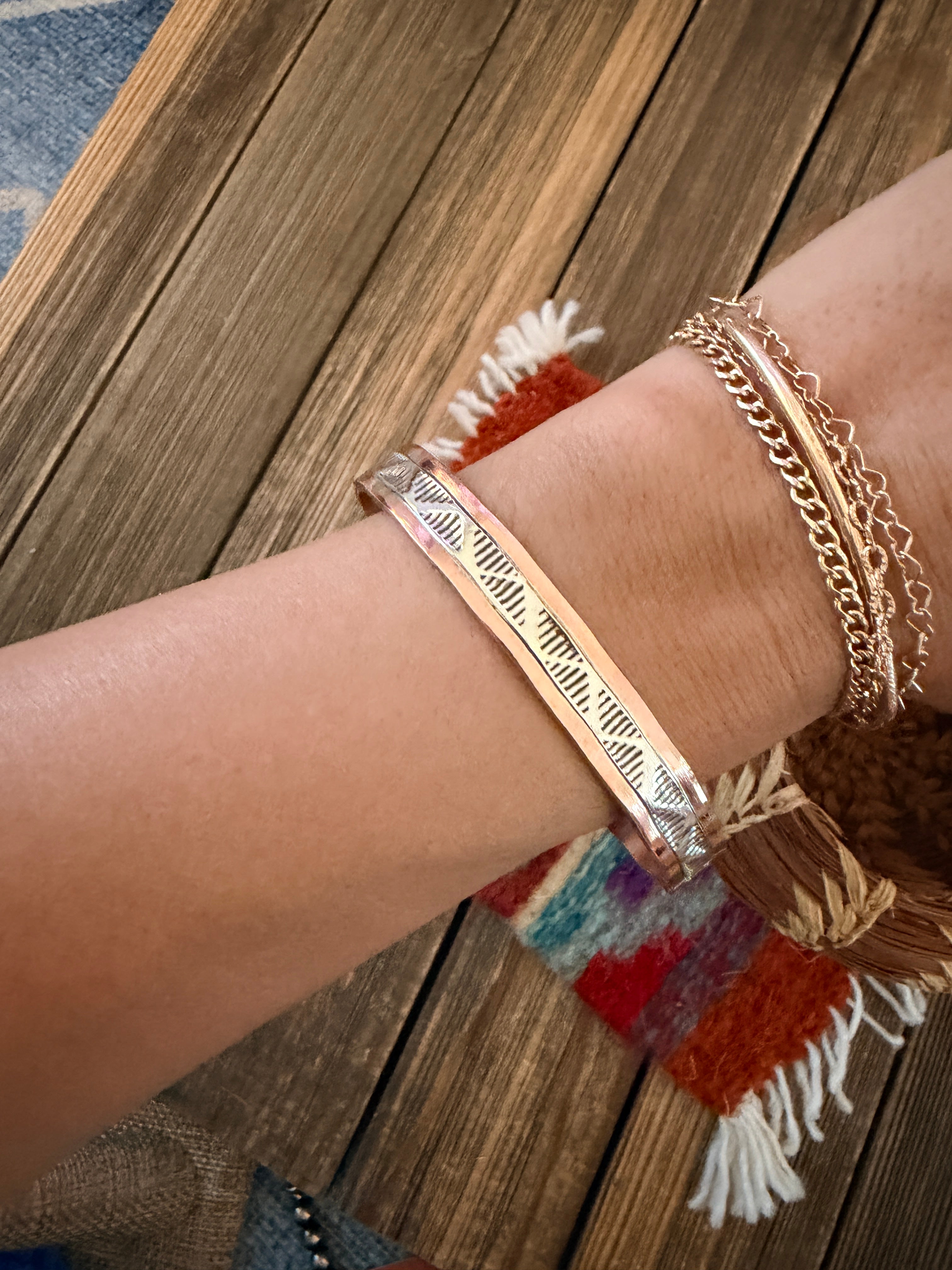 Handcrafted Copper & Sterling Silver Cuff Bracelet