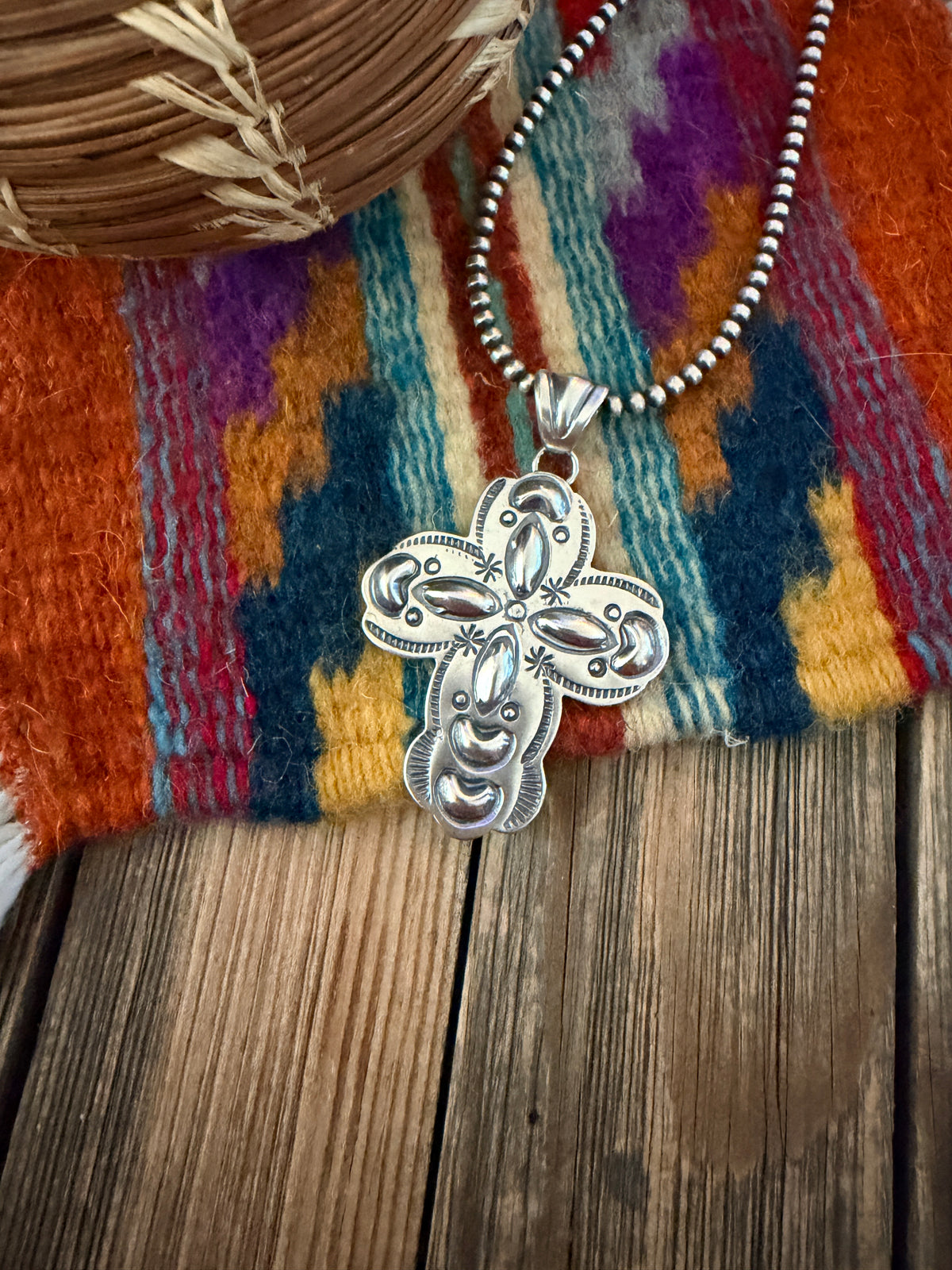 Handcrafted Sterling Silver Cross Pendant by Benson Shorty