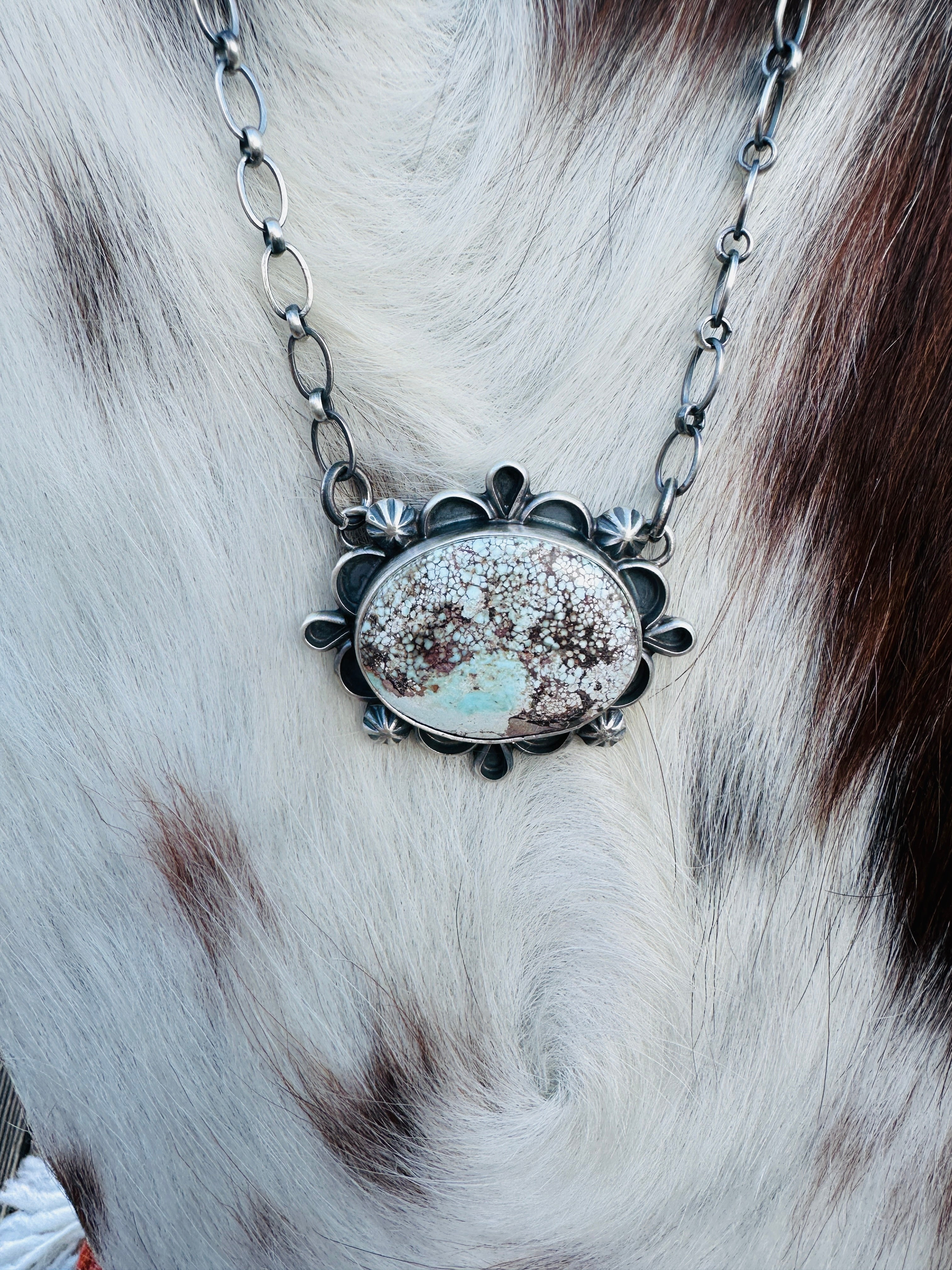 Handcrafted Dry Creek Turquoise & Sterling Silver Necklace by Jameson Garcia