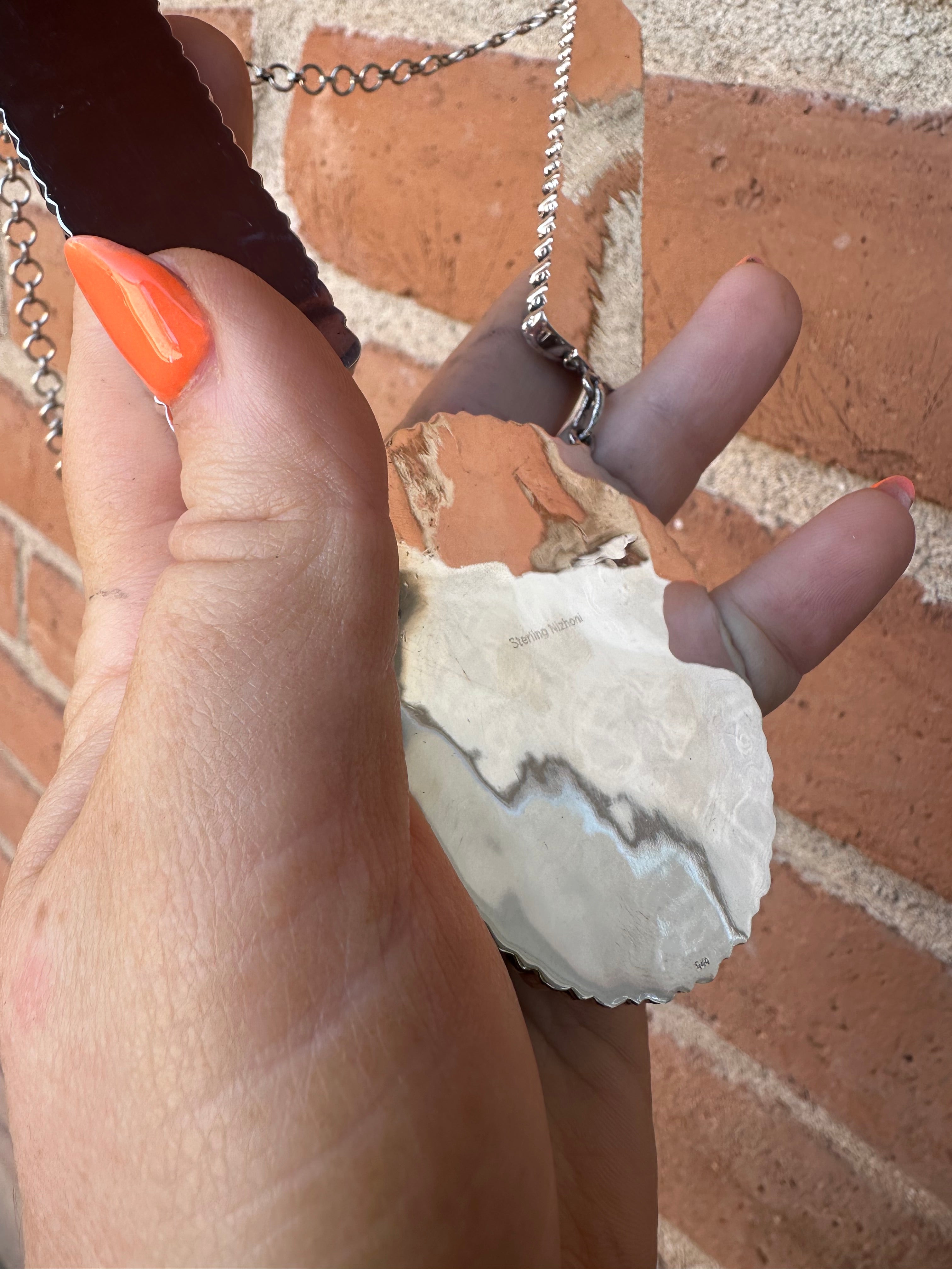 Handmade Dark Pink & Purple Fire Opal & Sterling Silver Statement Necklace