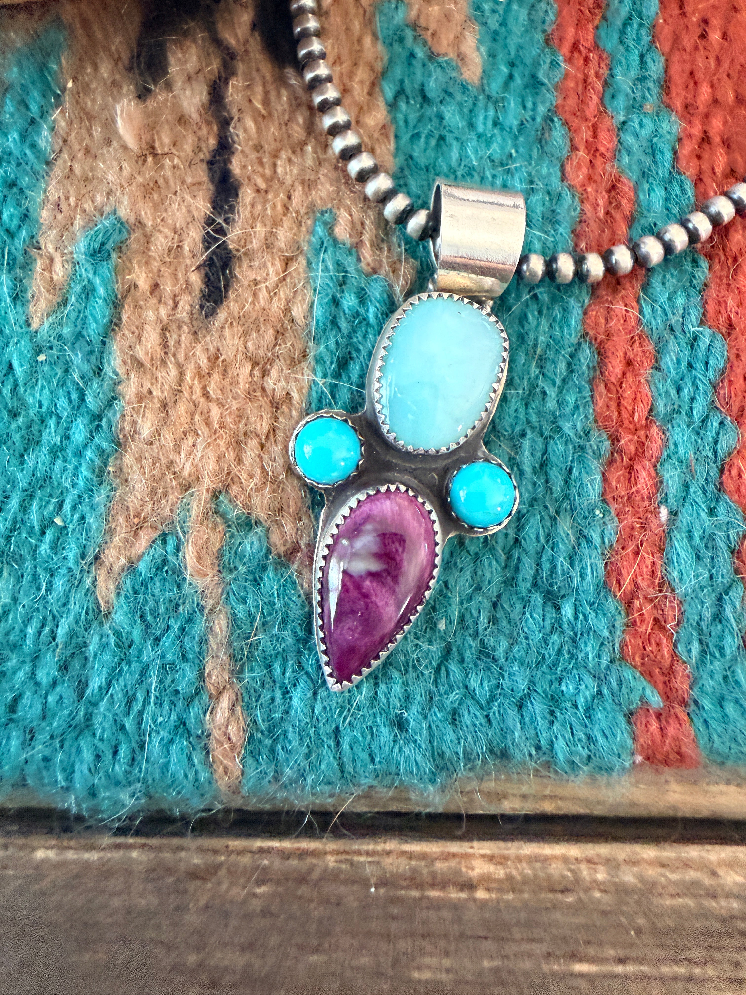 Handmade Sterling Silver & Multi Stone Pendant