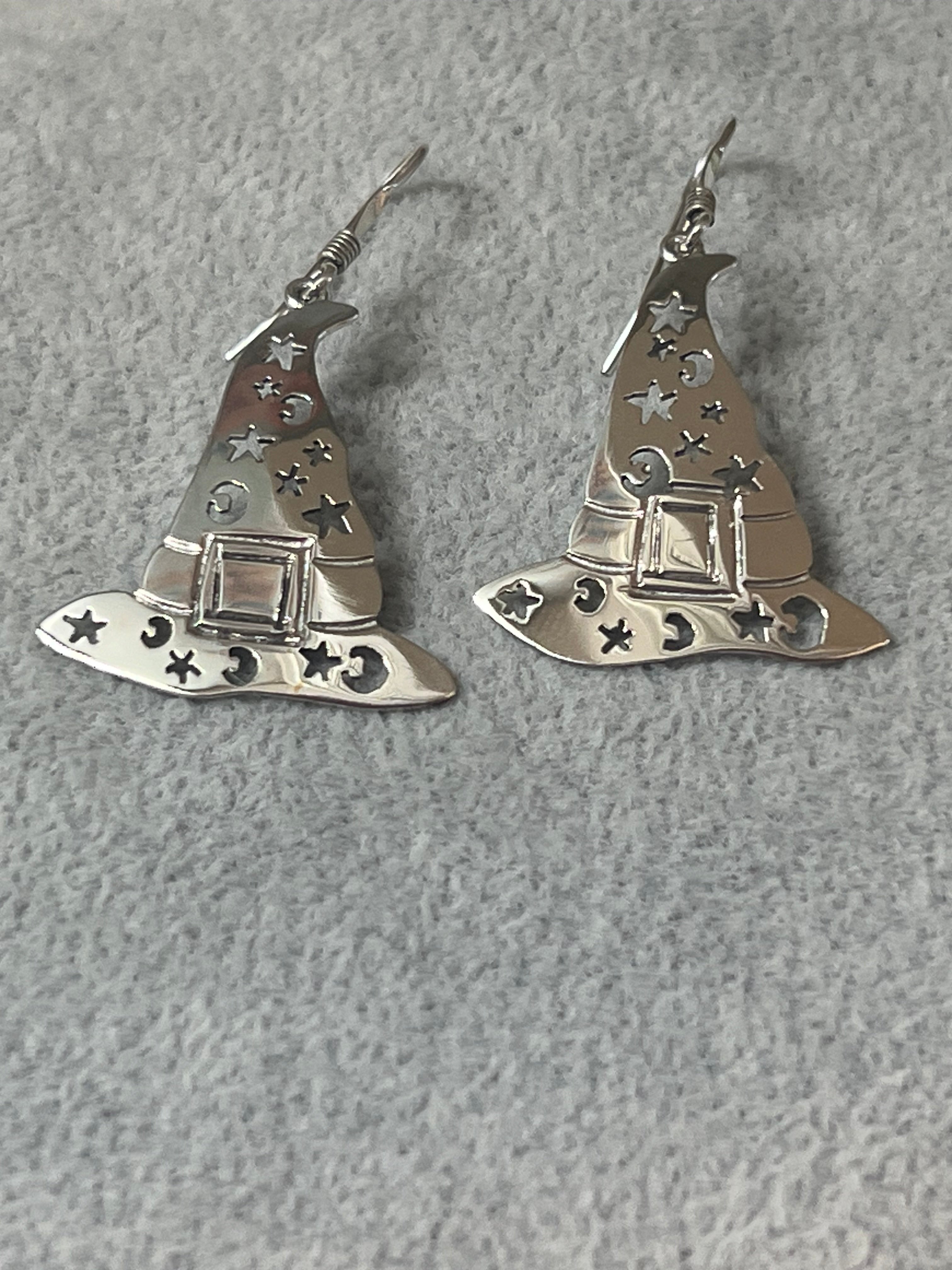 Witch’s Hat on Hook Sterling Silver Earrings